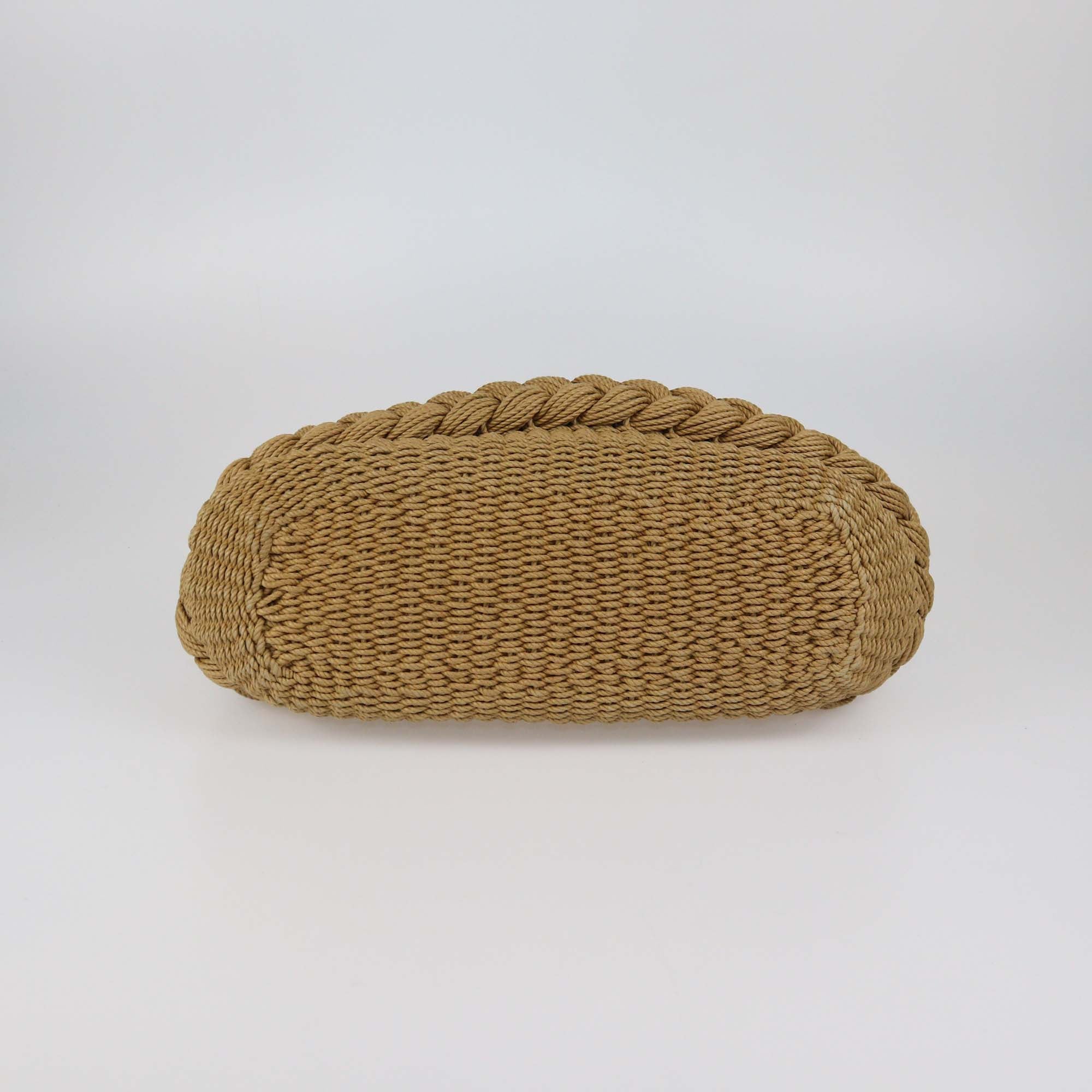 Chanel Brown/Black Woven Raffia and Leather Coco Country Bag