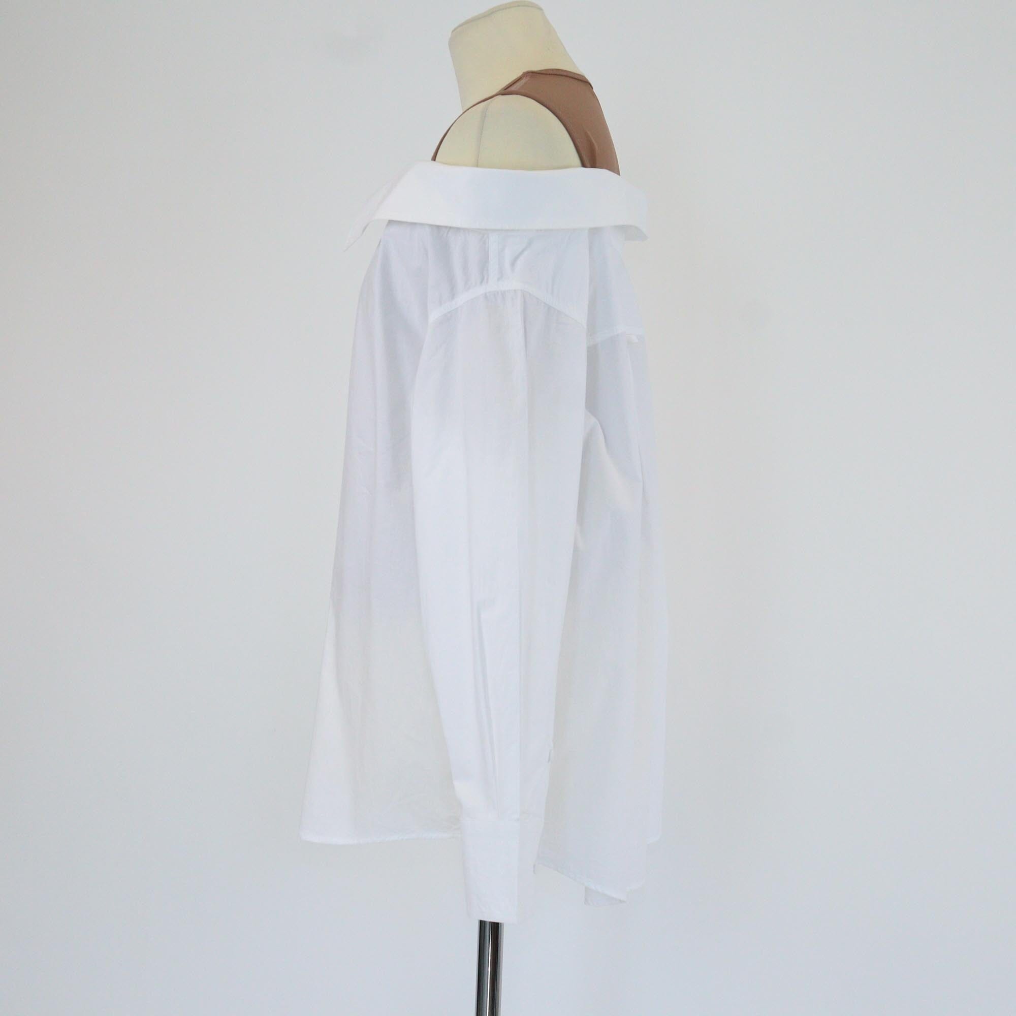 Valentino White/Beige Layered Long Sleeve Shirt Womens Valentino