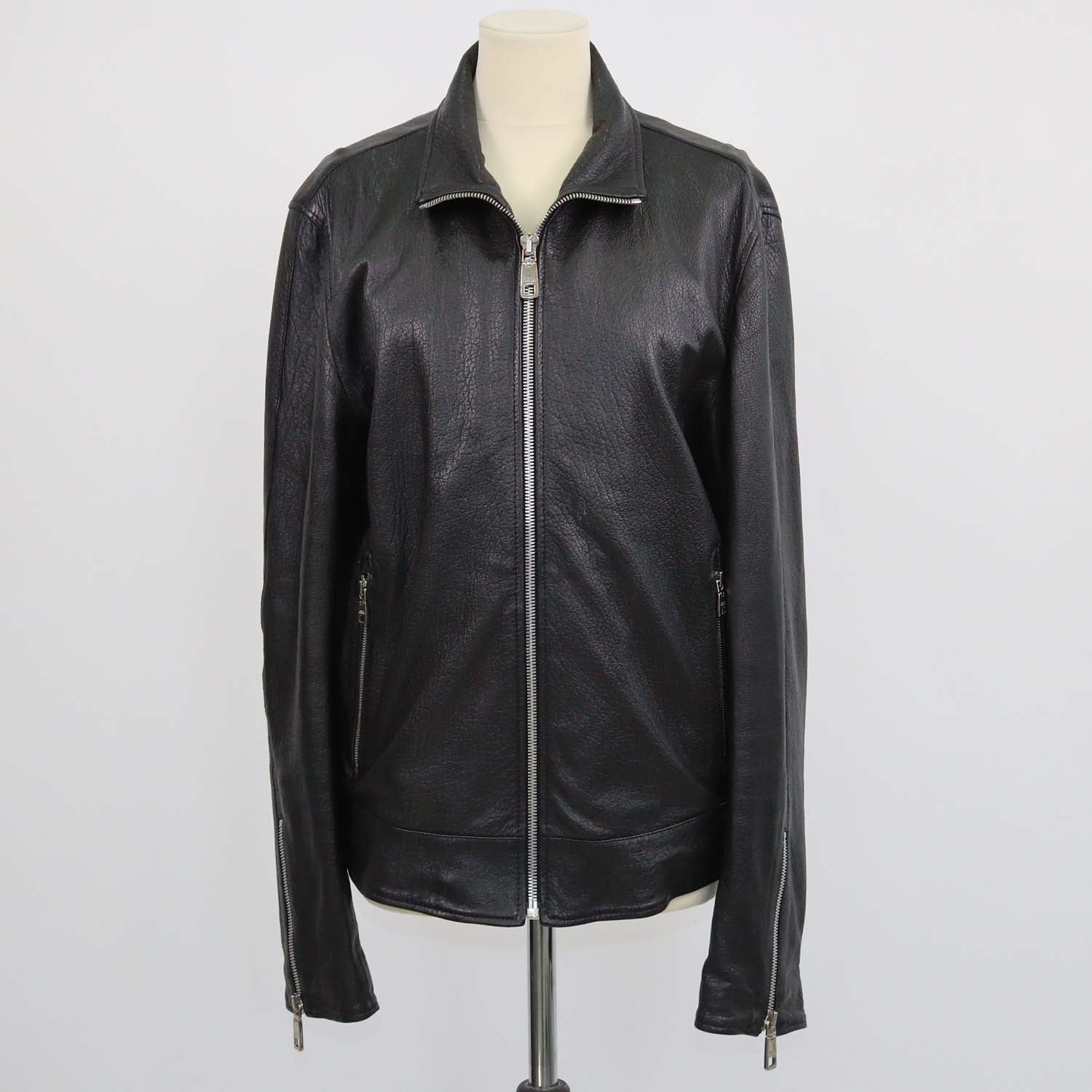 Dolce & Gabbana Black Leather Zip Pocket Jacket