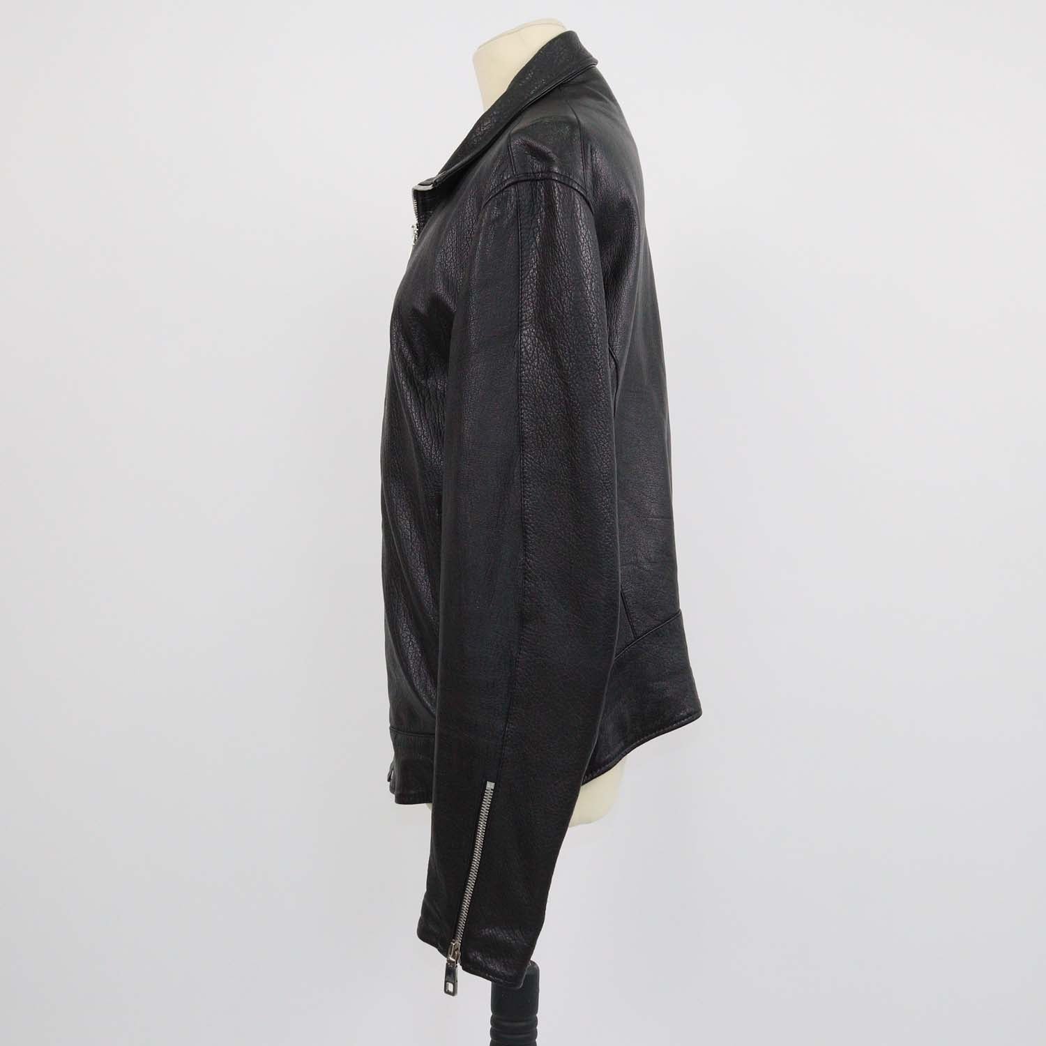 Dolce & Gabbana Black Leather Zip Pocket Jacket
