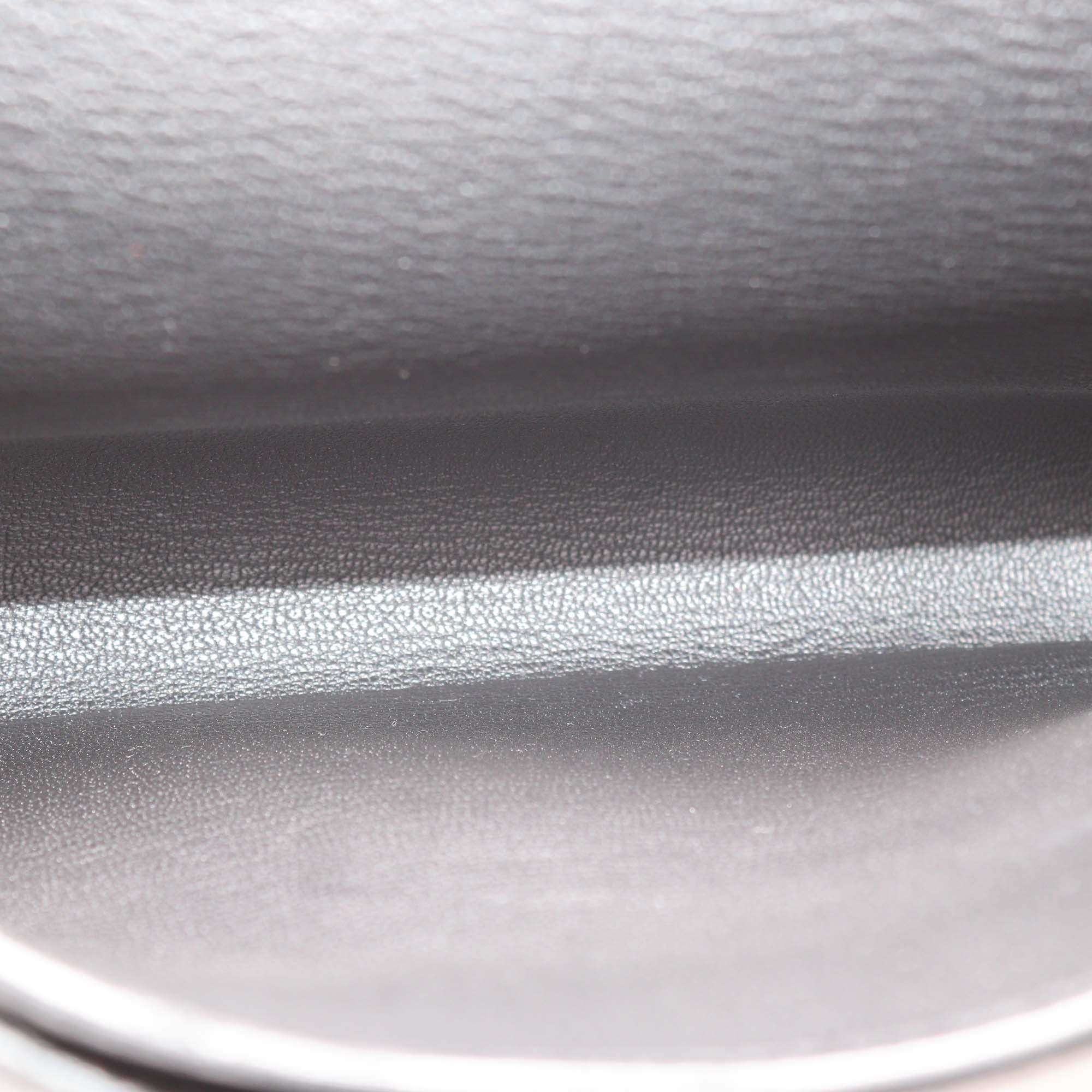 Hermes Black Togo Leather and Canvas Kelly Depeches 25 Pouch