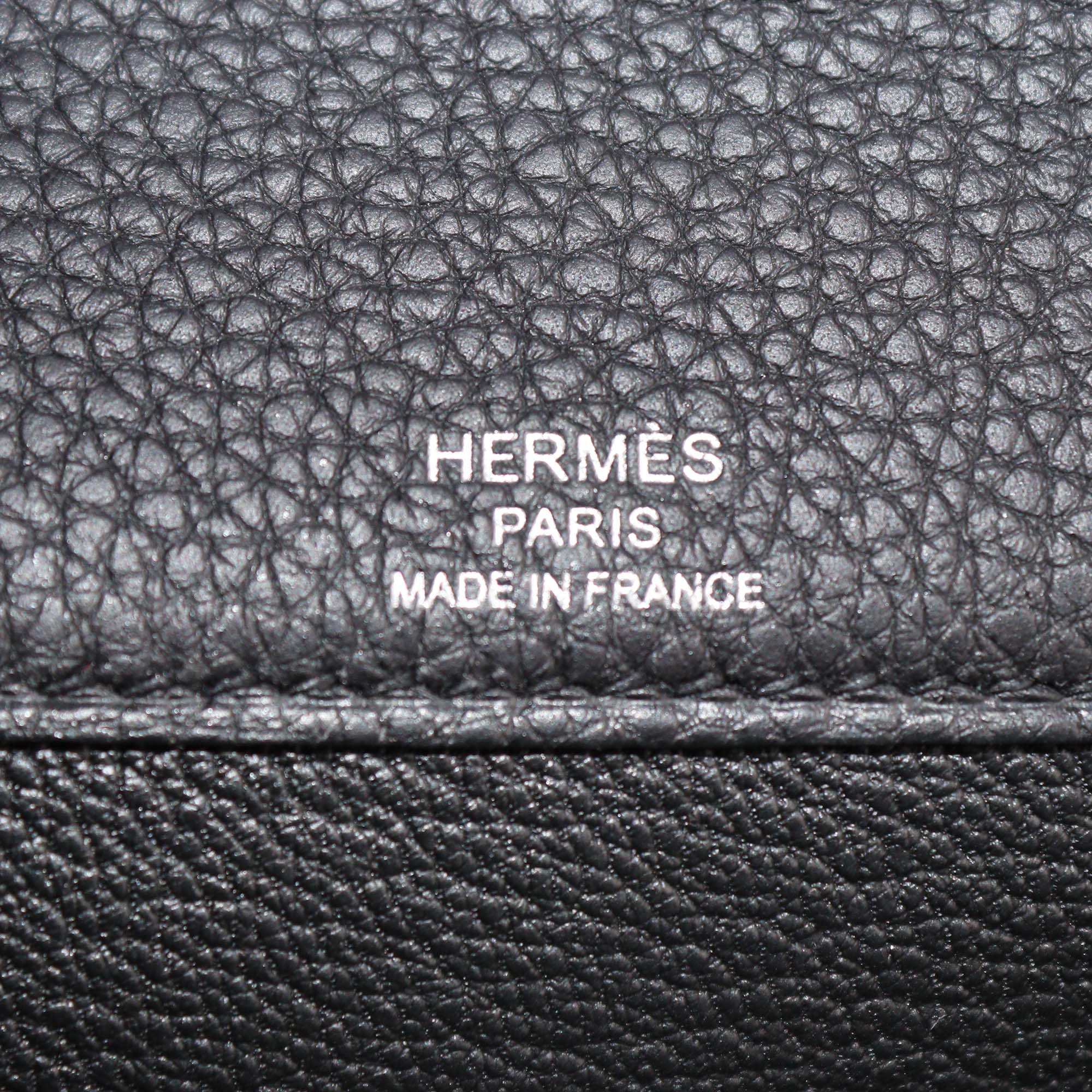 Hermes Black Togo Leather and Canvas Kelly Depeches 25 Pouch