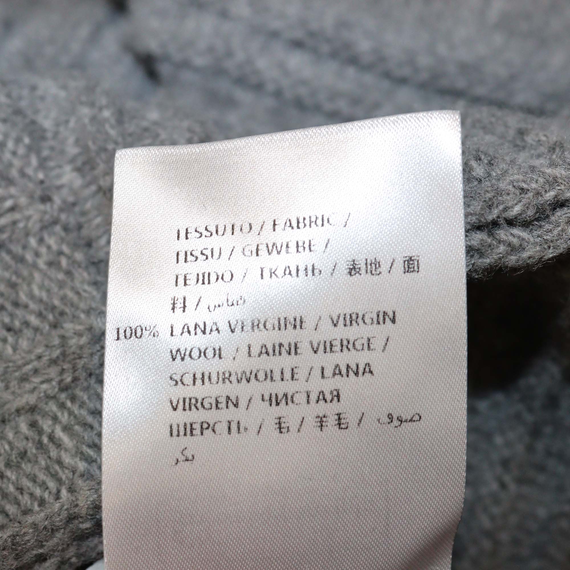 Stella McCartney Grey Wool Elastic Waist Knitted Pleated Midi Length Skirt