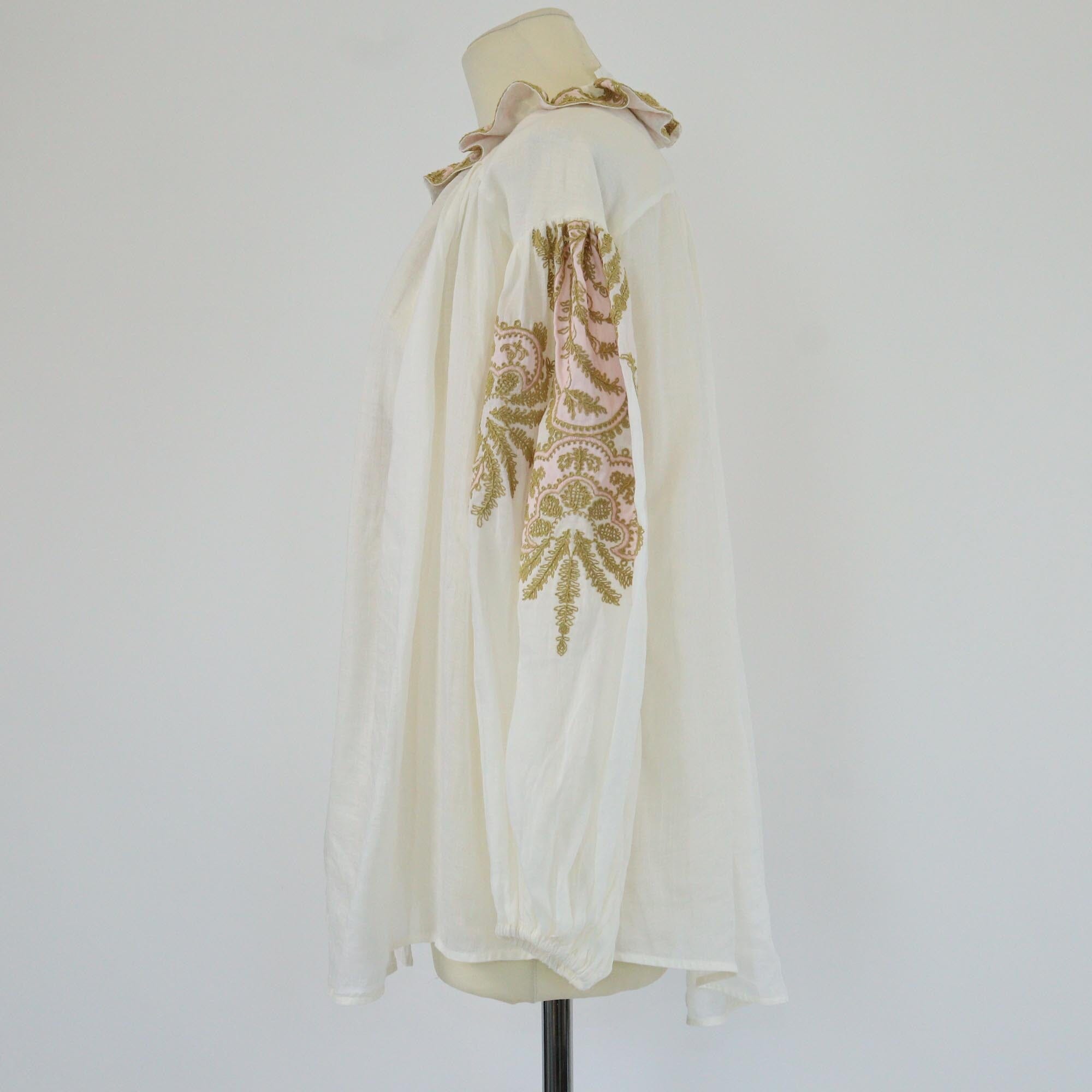 Zimmermann Off White Waverly Embroidered Logn Sleeve Blouse Womens Zimmermann