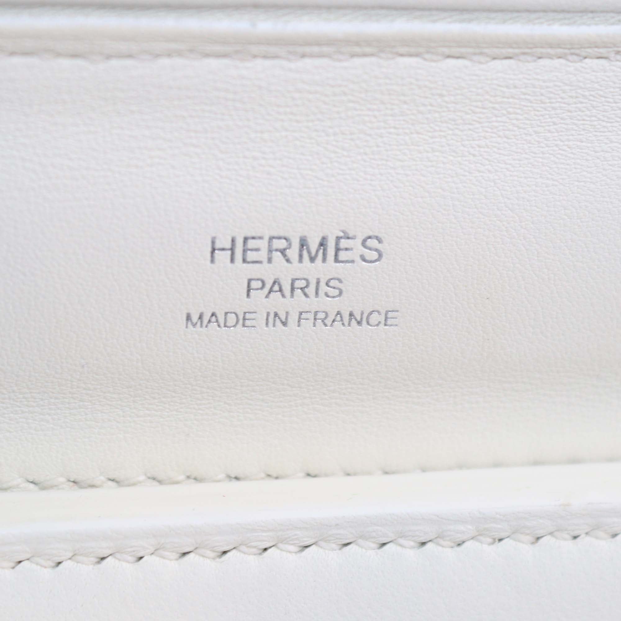 Hermes Blanc Evercolor and Swift Leather Mini 24/24 Bag