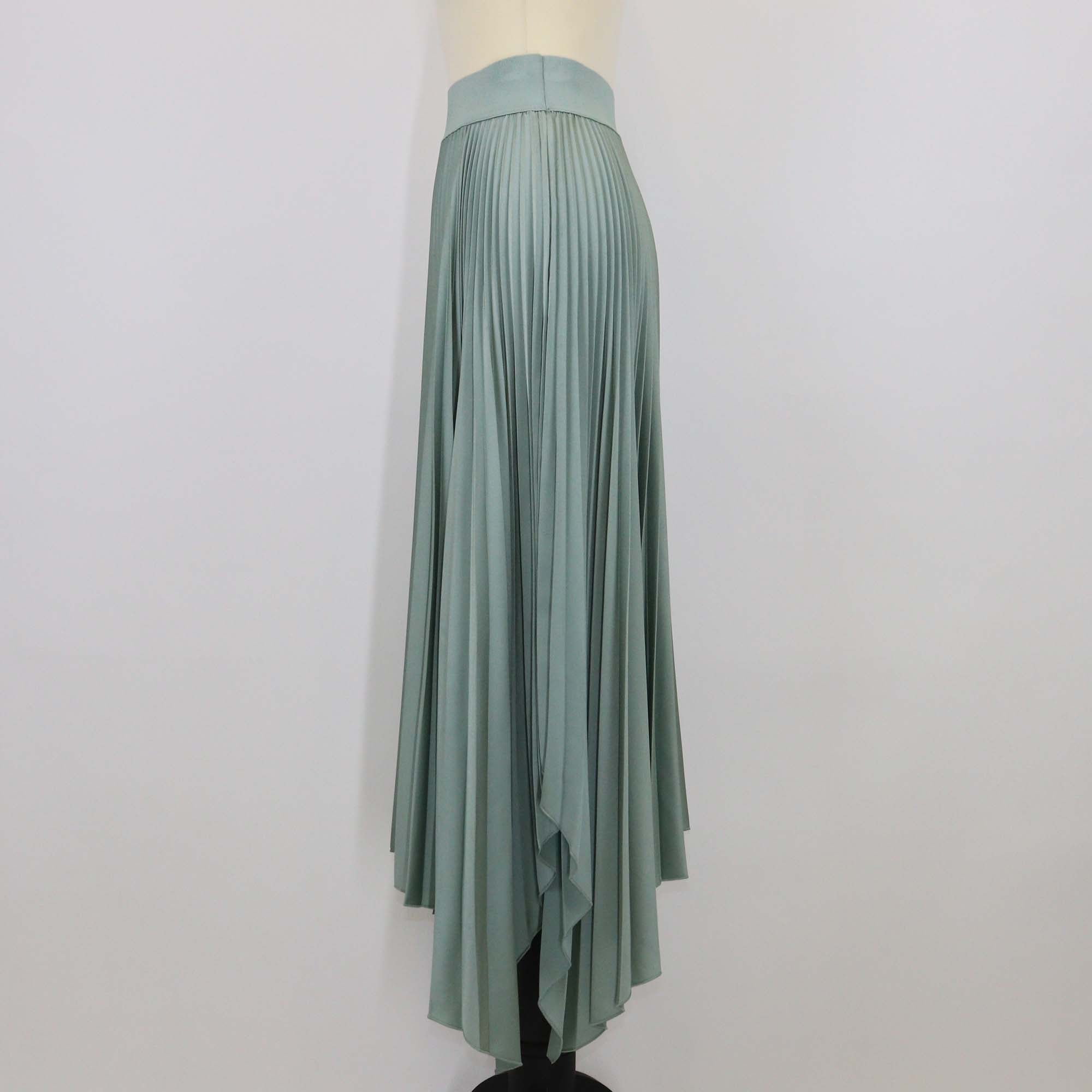 Joseph Green Plisse Pleated Skirt