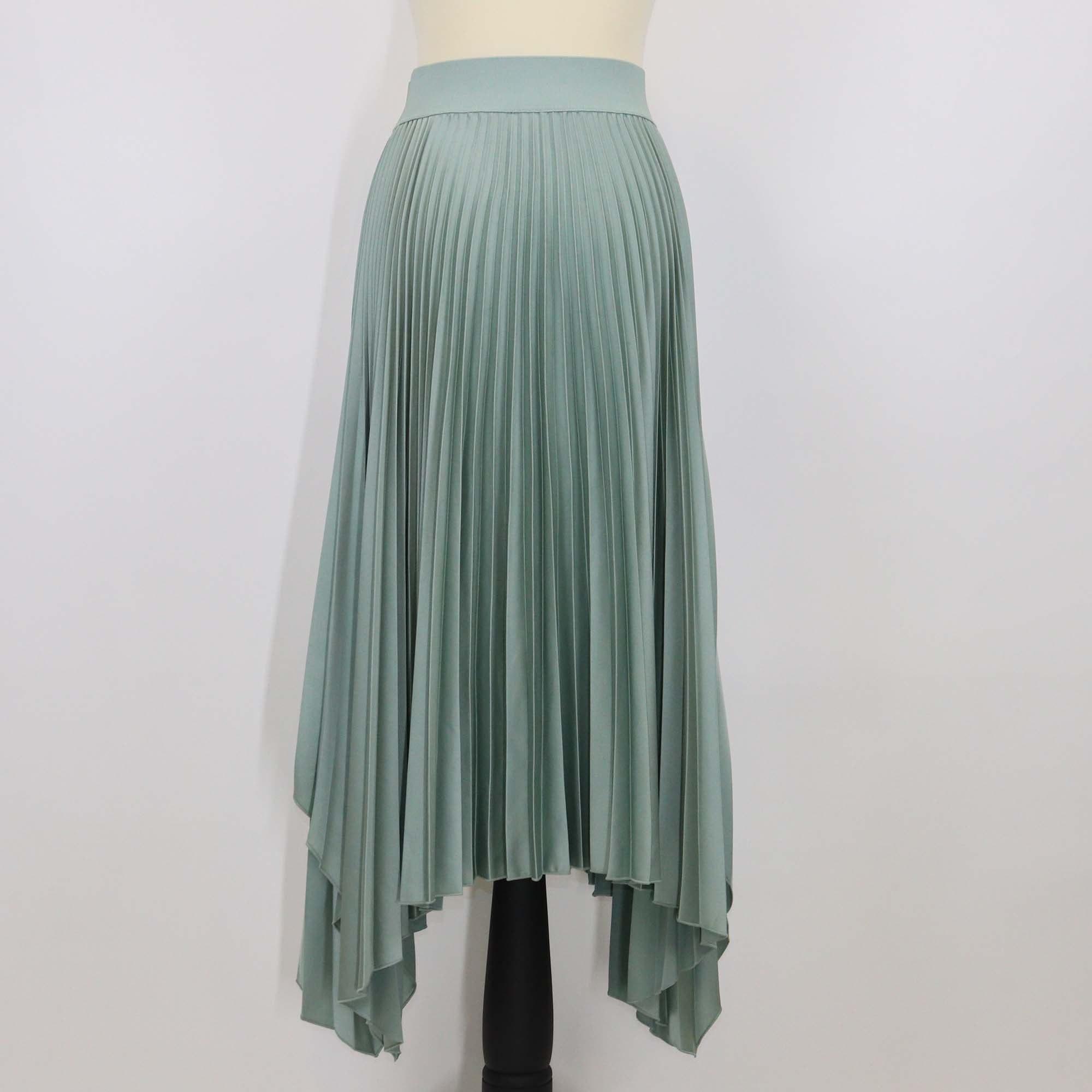 Joseph Green Plisse Pleated Skirt