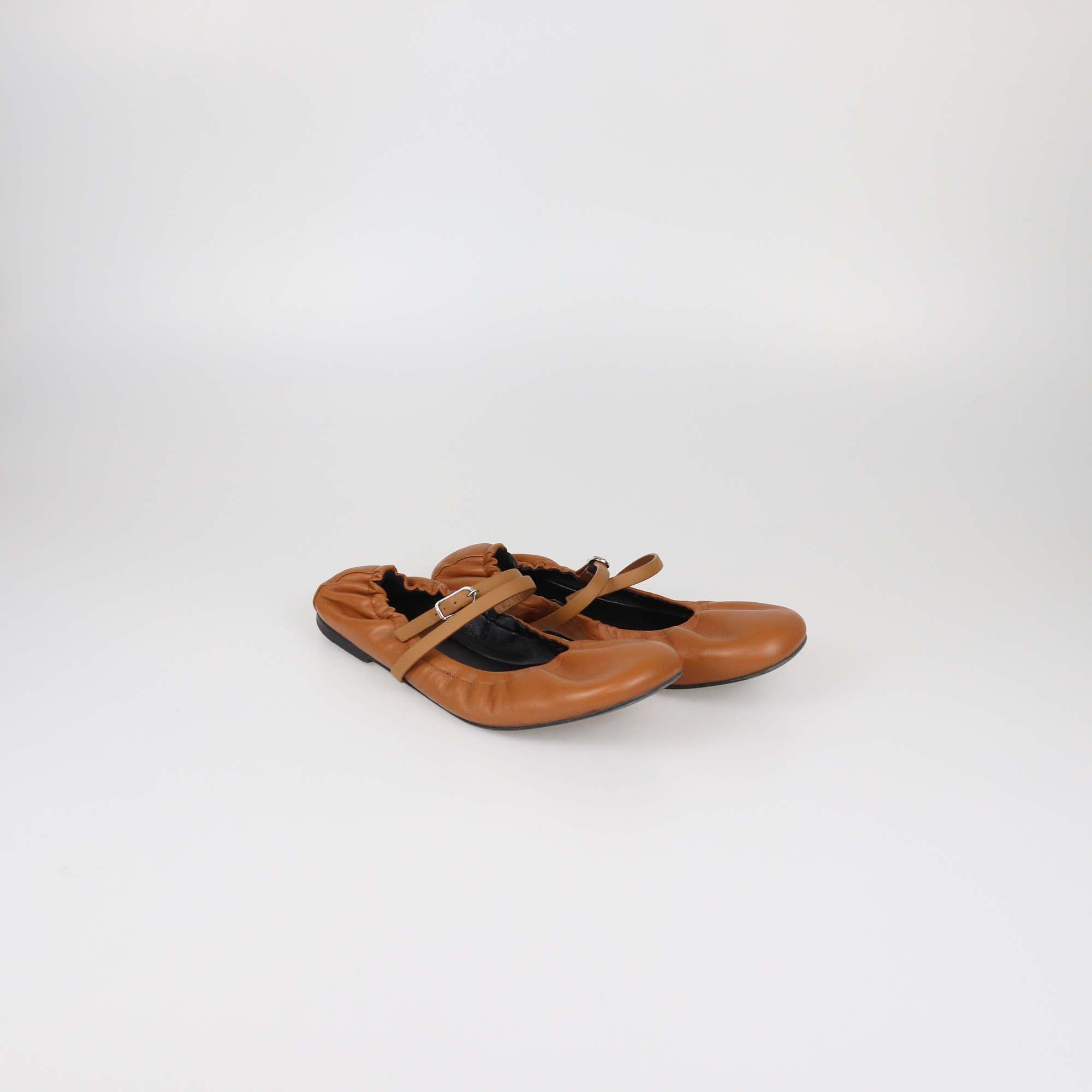 Hermes Naturel Leather Jolly Ballet Flats