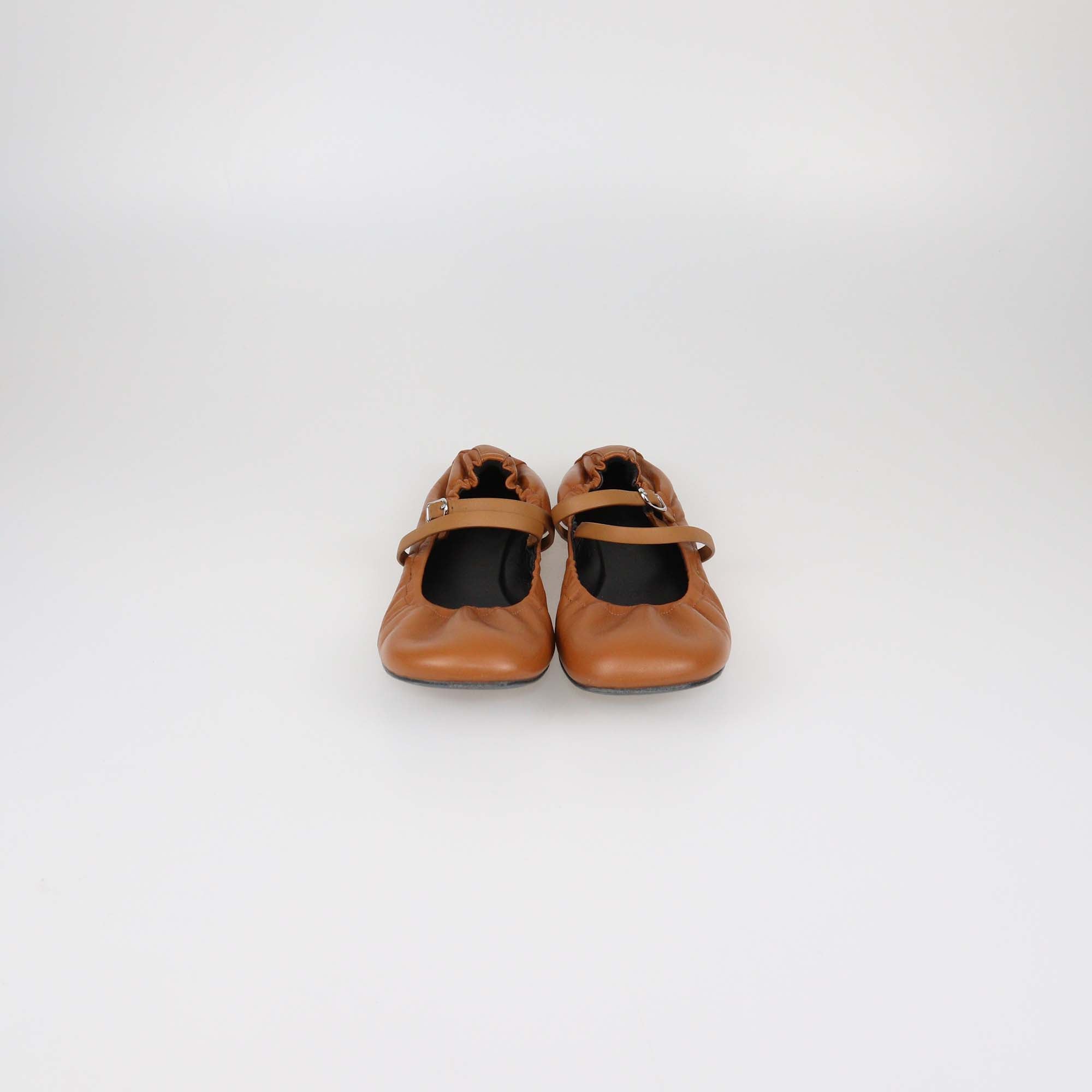 Hermes Naturel Leather Jolly Ballet Flats