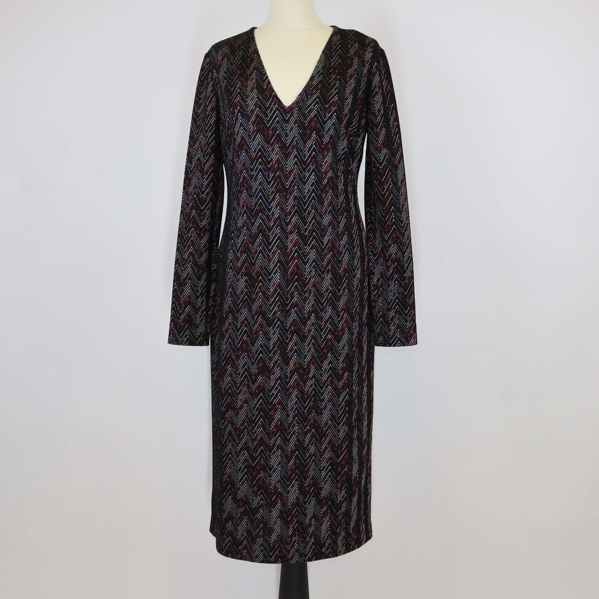 Missoni Multicolor Wool Zigzag Rachel Midi Dress