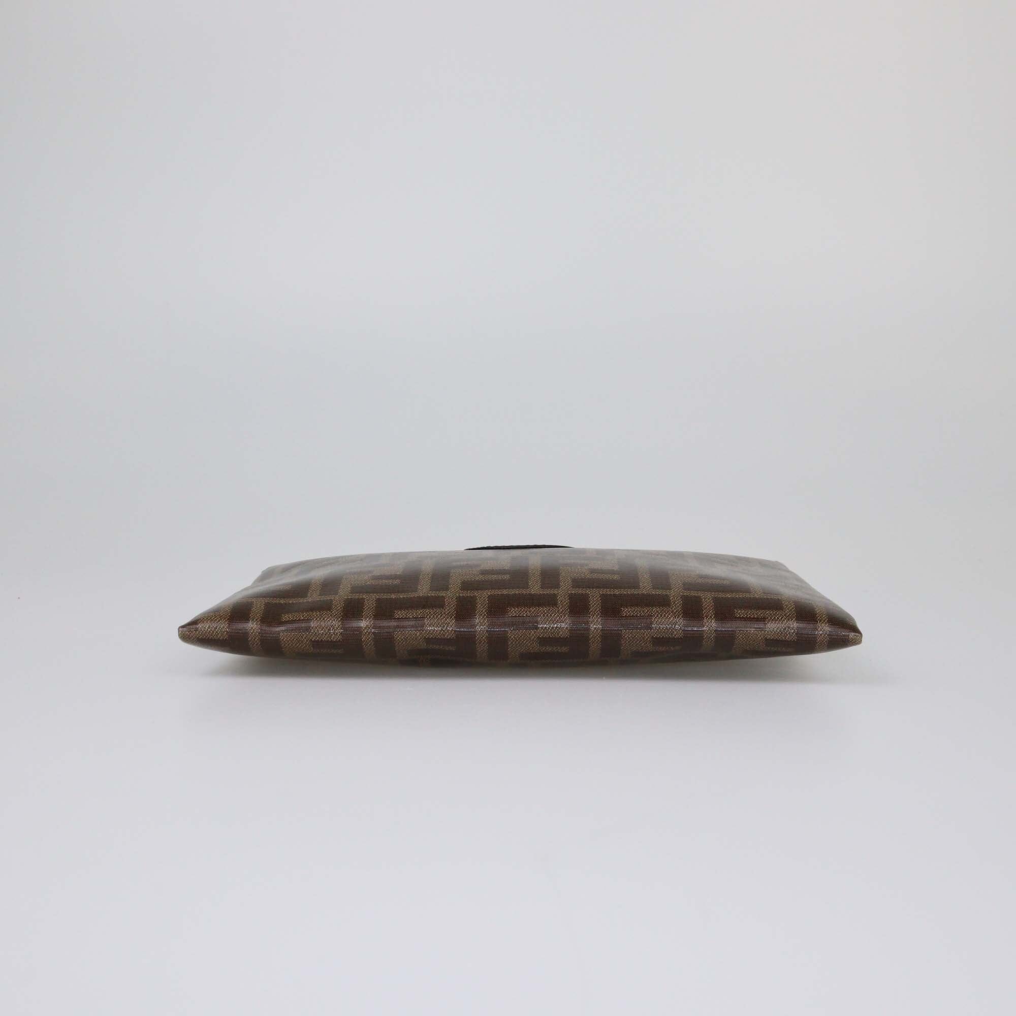 Fendi Brown FF Small Flat Pouch Womens Fendi