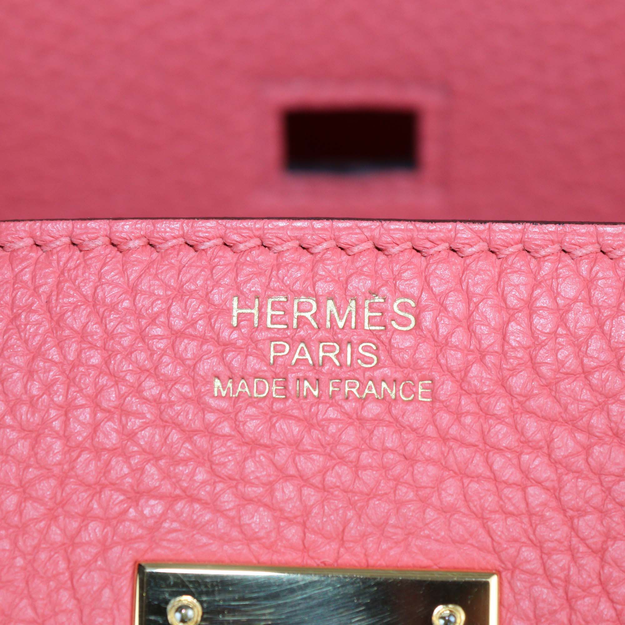 Hermes Rose Jaipur Clemence Leather Gold Hardware Birkin 30 Bag