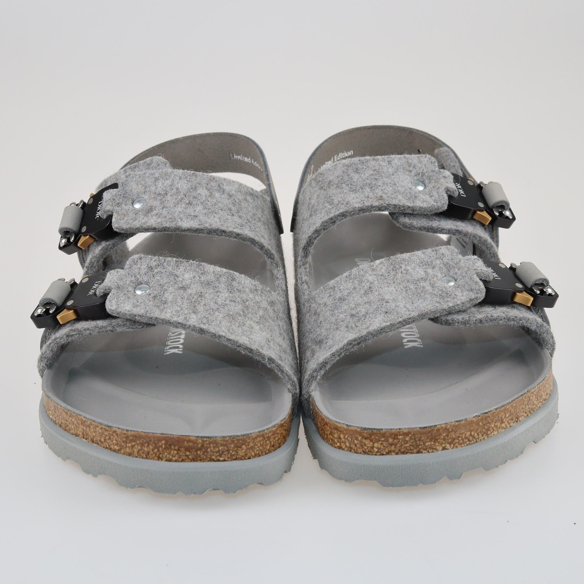Dior x Birkenstock Grey Milano Flat Sandals Shoes Dior x Birkenstock