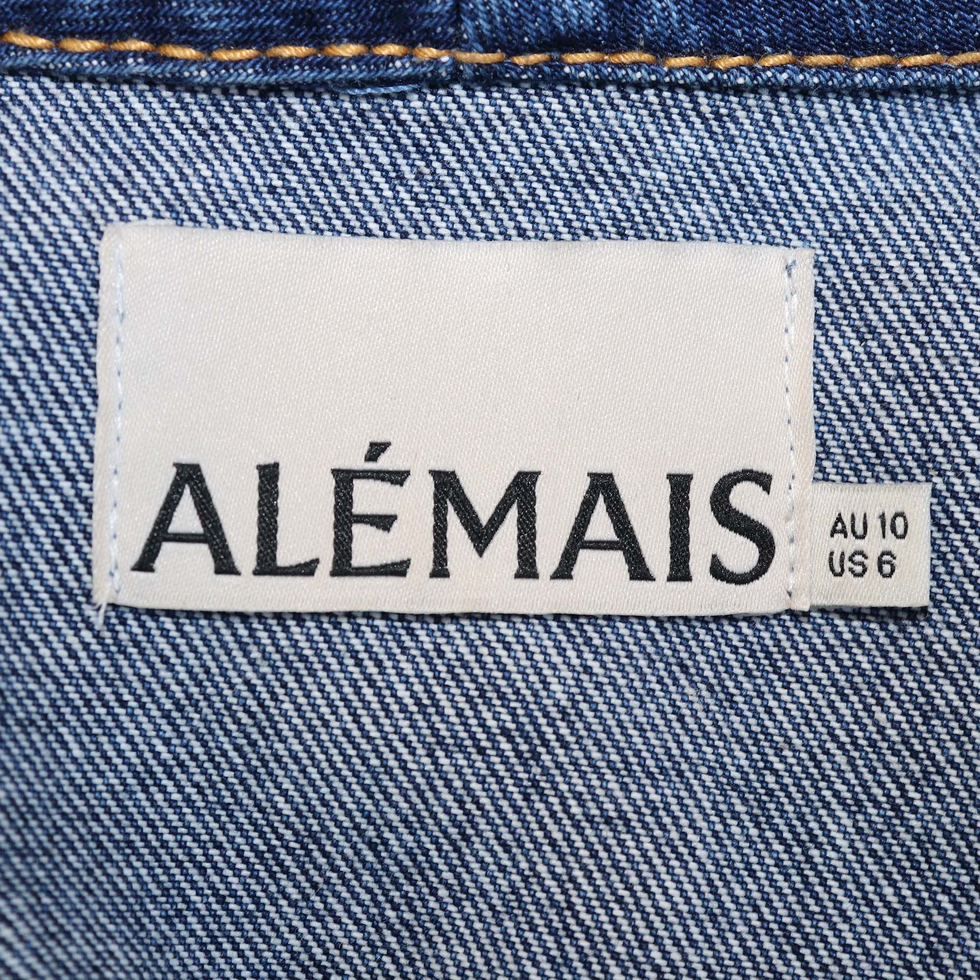 Alemais Blue Denim Patches Speedy Mini Dress