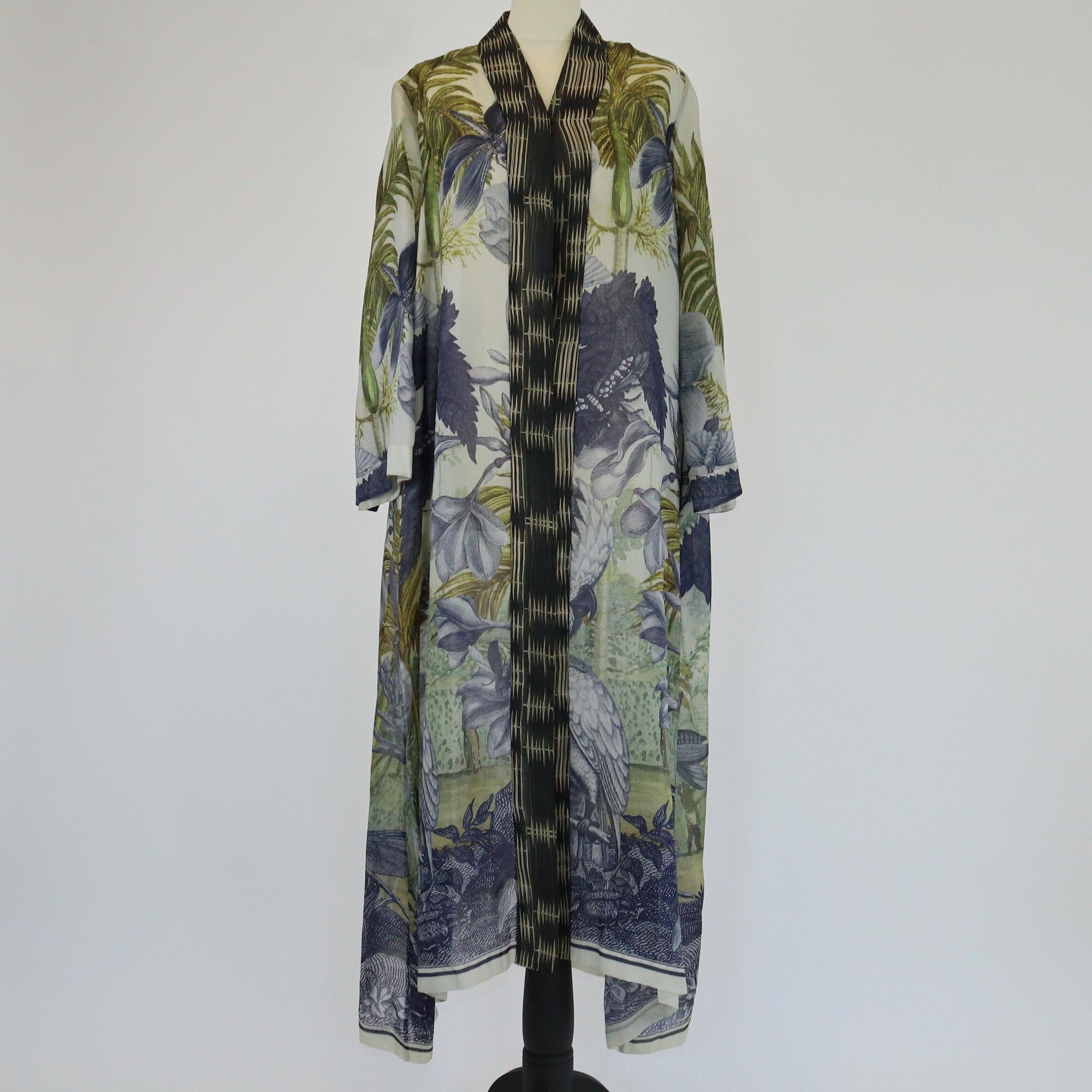 Biyan Multicolor Animal & Floral Print Three-Quarter Sleeve Kaftan Womens Biyan