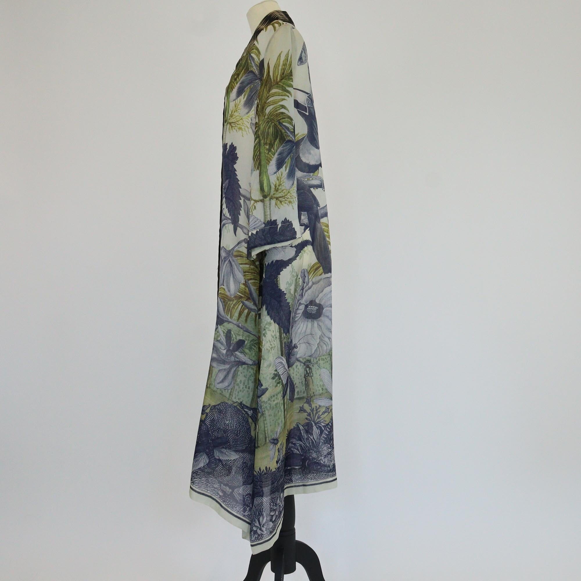 Biyan Multicolor Animal & Floral Print Three-Quarter Sleeve Kaftan Womens Biyan