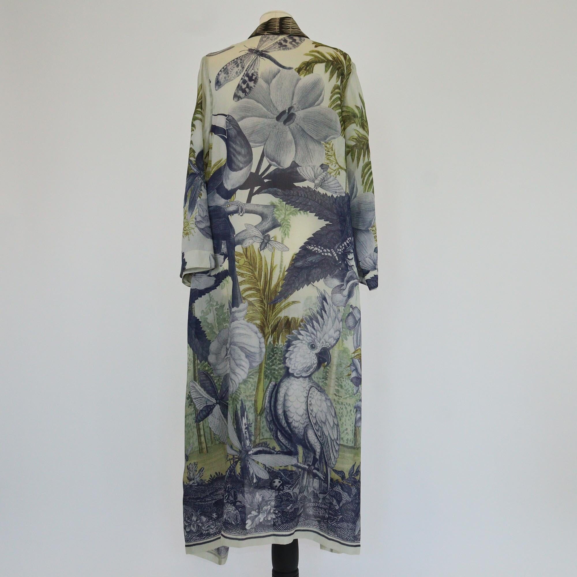 Biyan Multicolor Animal & Floral Print Three-Quarter Sleeve Kaftan Womens Biyan