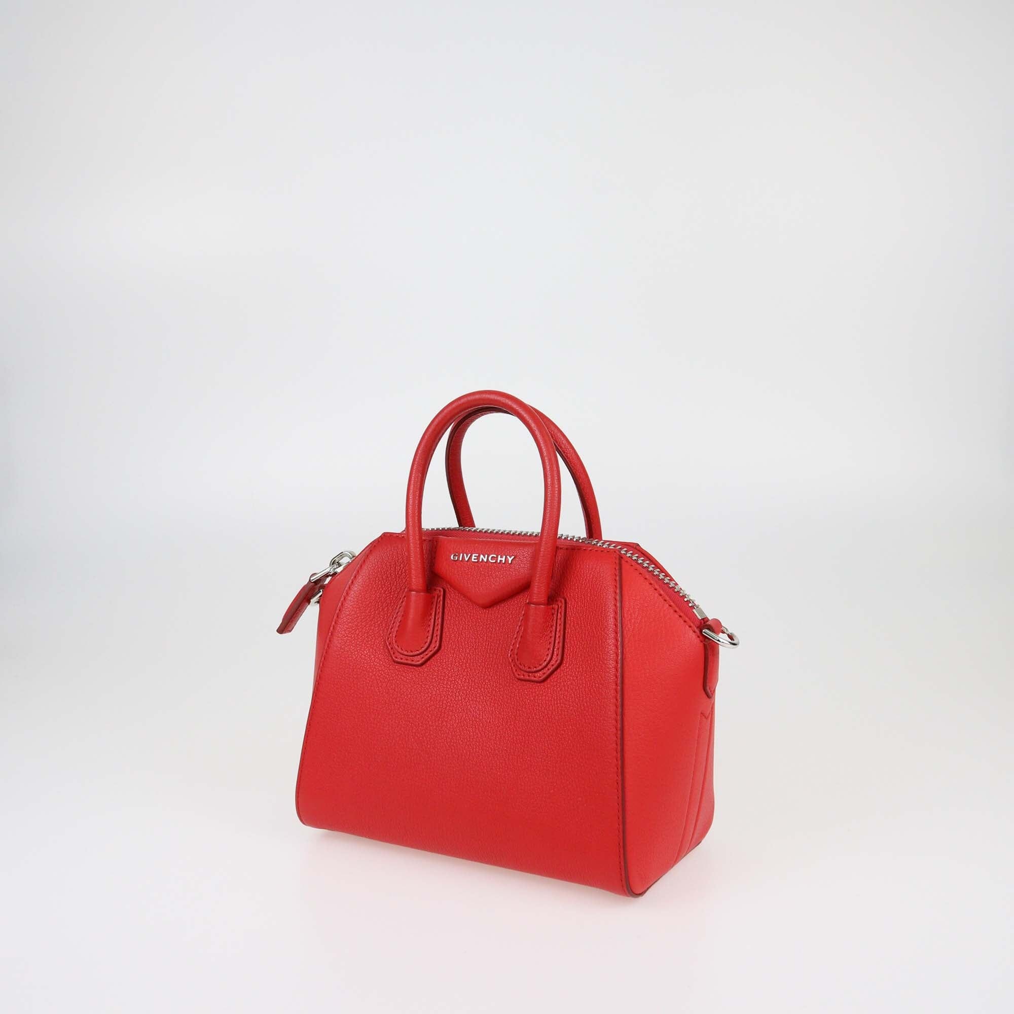 Givenchy Red Mini Leather Antigona Satchel Womens Givenchy