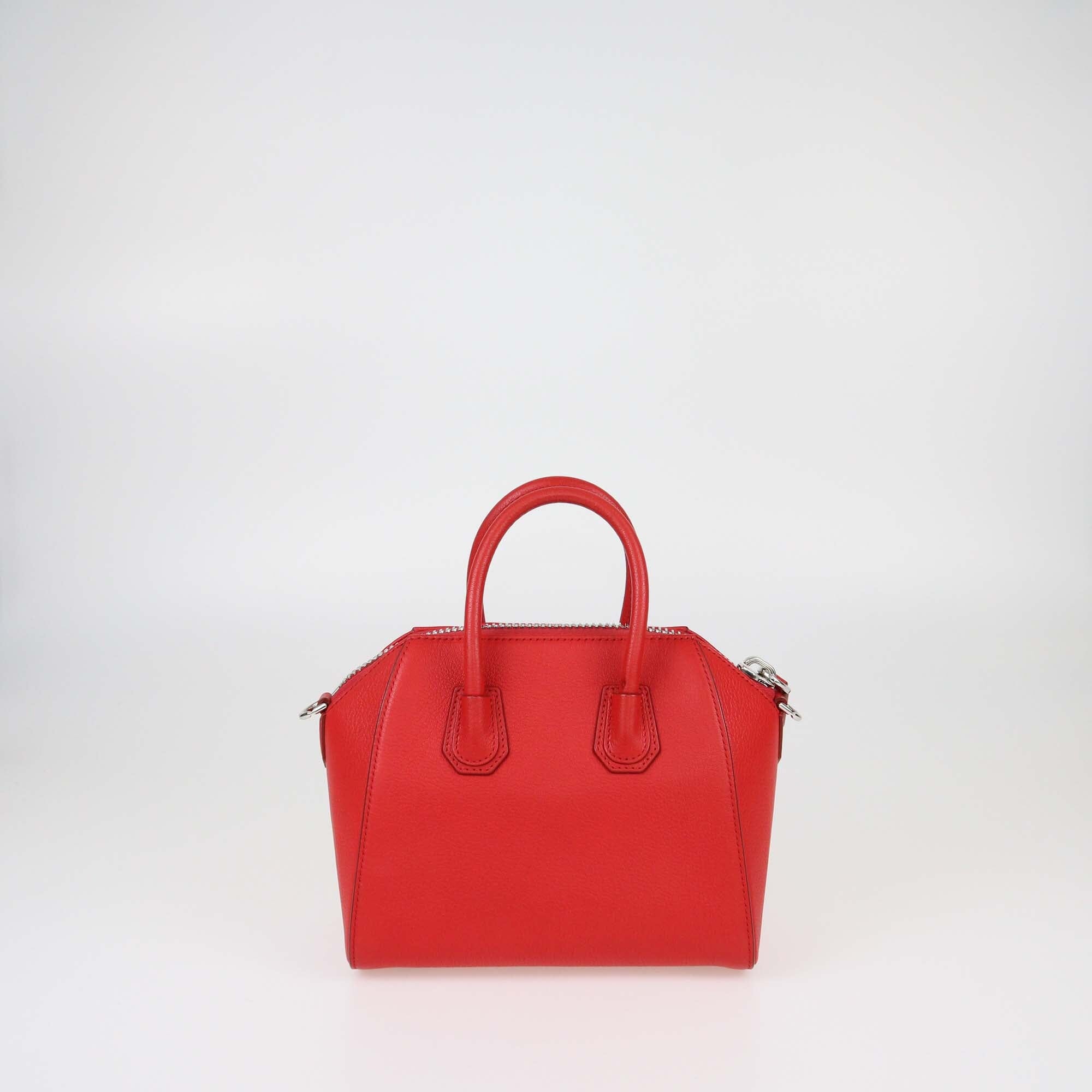 Givenchy Red Mini Leather Antigona Satchel Womens Givenchy