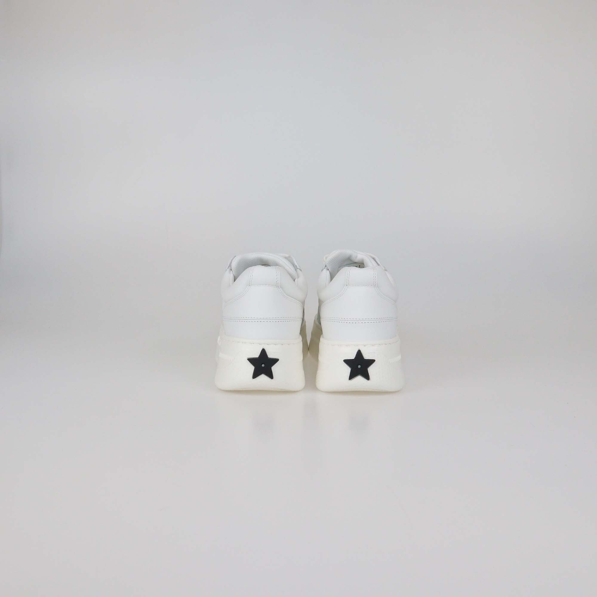 Christian Dior White Leather Star Platform Sneakers