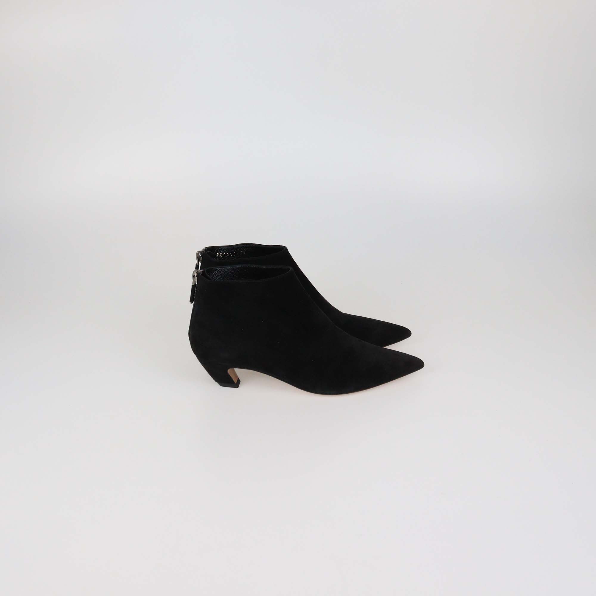 Christian Dior Black Suede Pointed Toe Booties