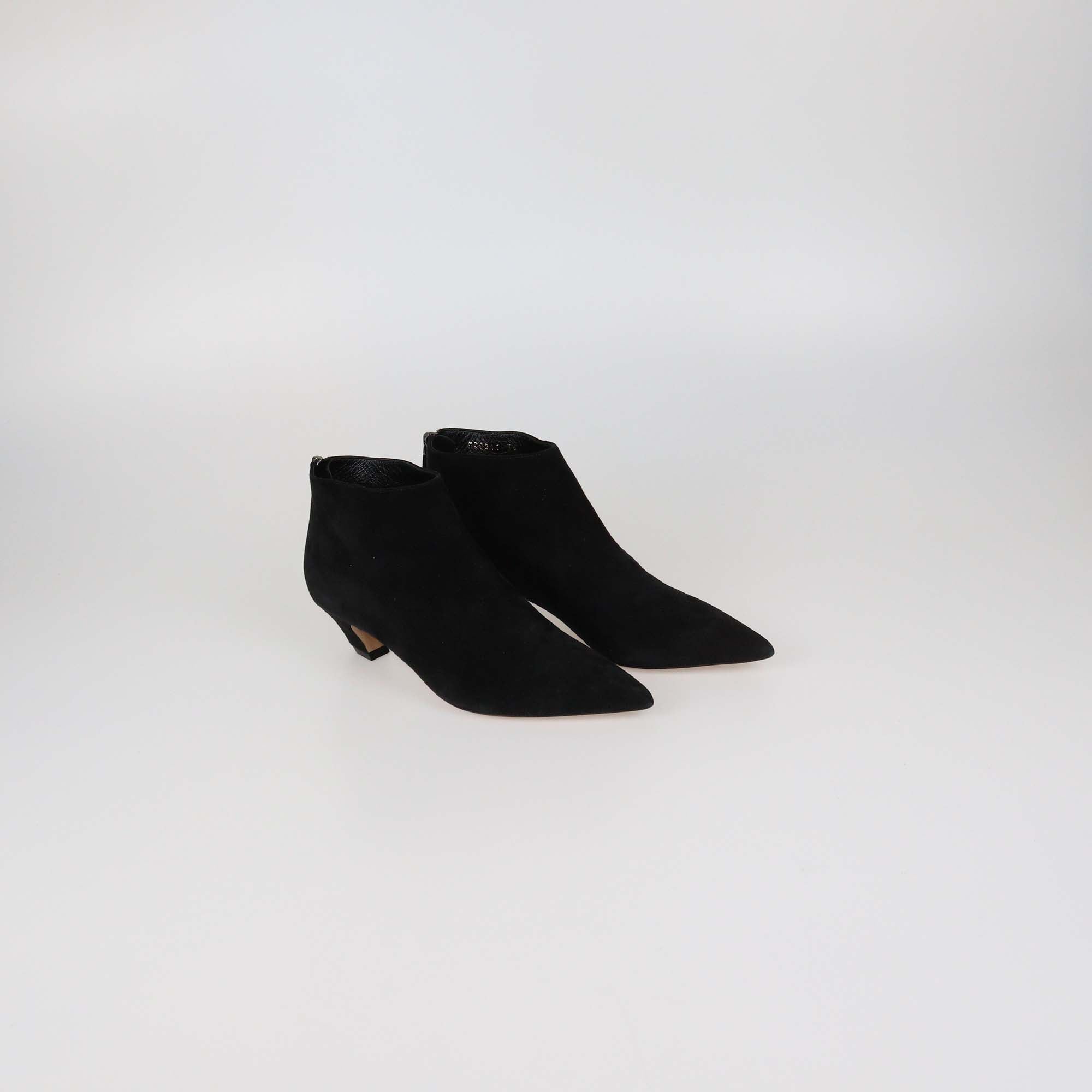 Christian Dior Black Suede Pointed Toe Booties