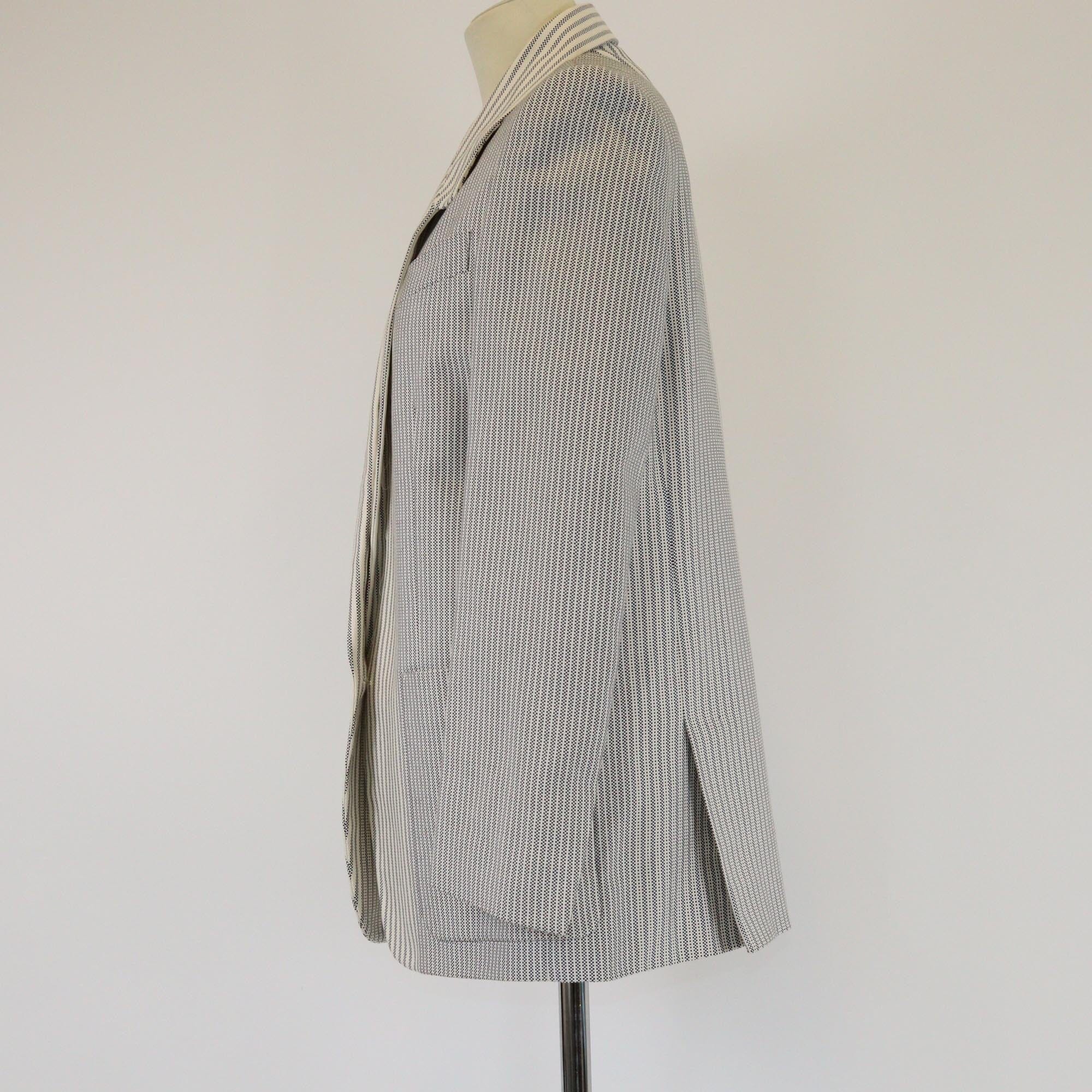 Stella McCartney Whit/Blue Striped Single Breasted Blazer Womens Stella McCartney
