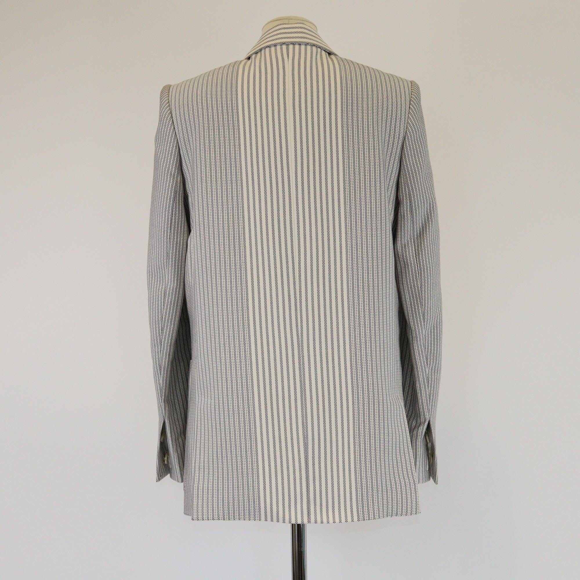 Stella McCartney Whit/Blue Striped Single Breasted Blazer Womens Stella McCartney