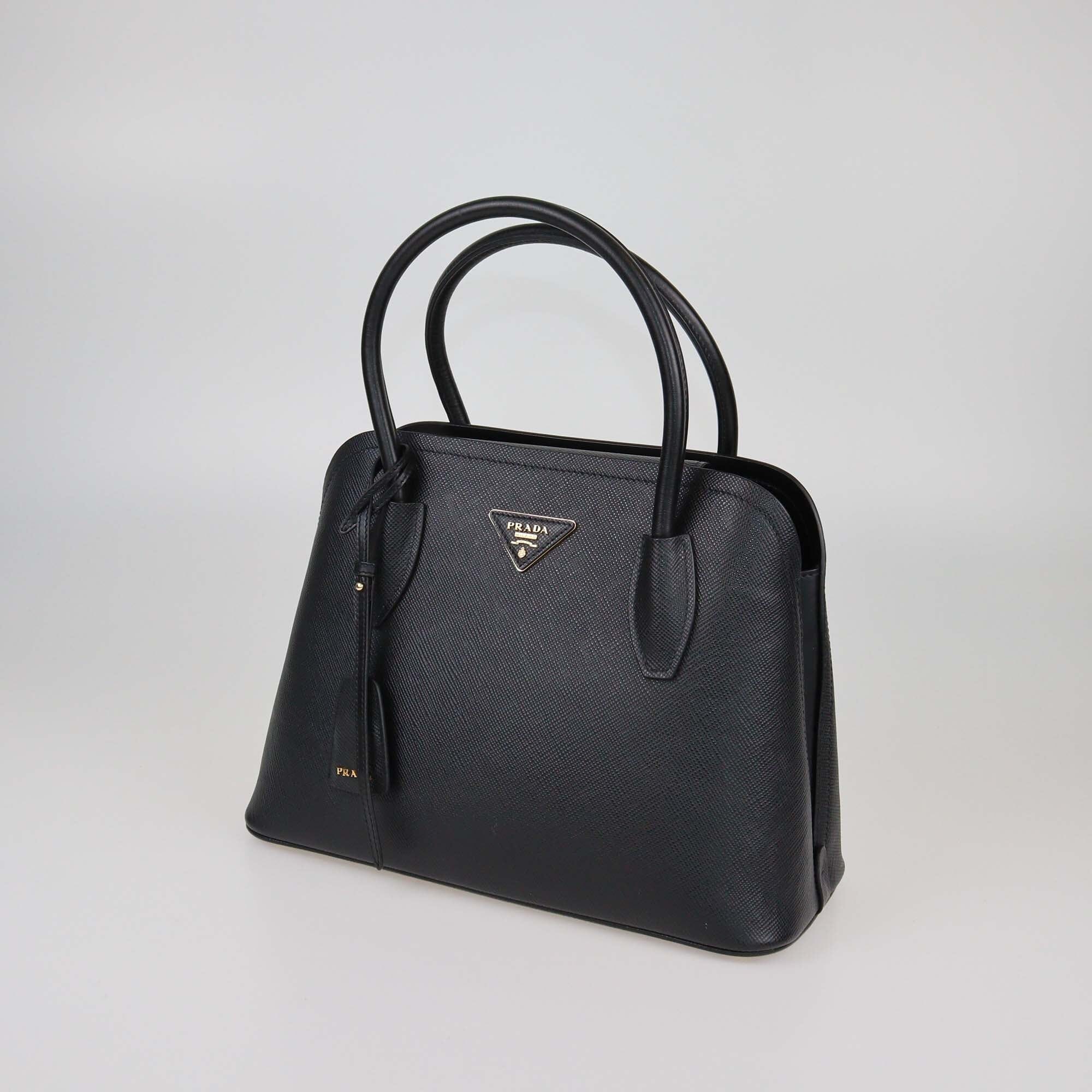 Prada Black Matinee Saffiano Cuir Leather Tote Bag Womens Prada