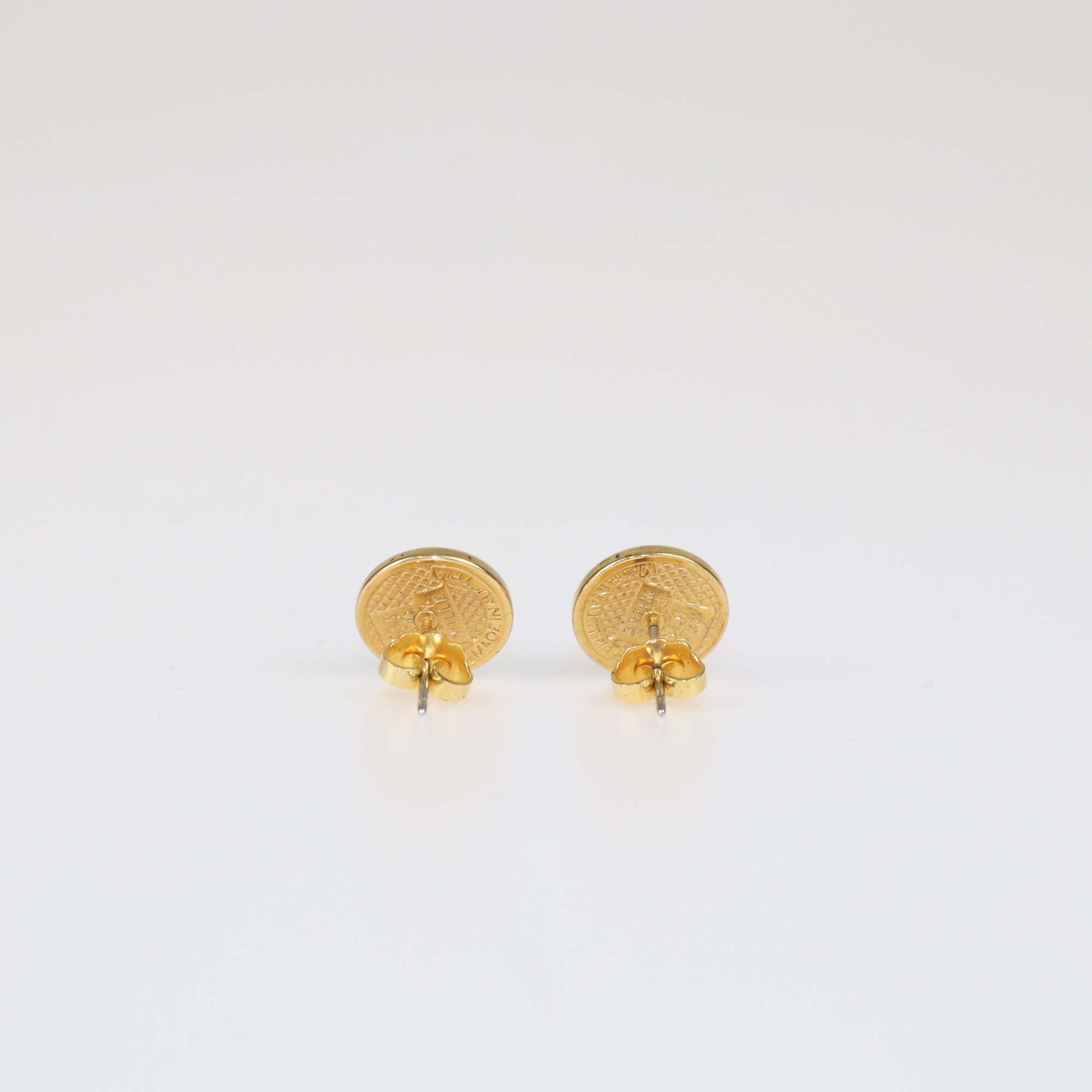 Frey Wille Hommage à Alphonse Mucha Sarah Bernhardt Aquamarin Gold Plated Fire Enamel Cabuchon Stud Earrings