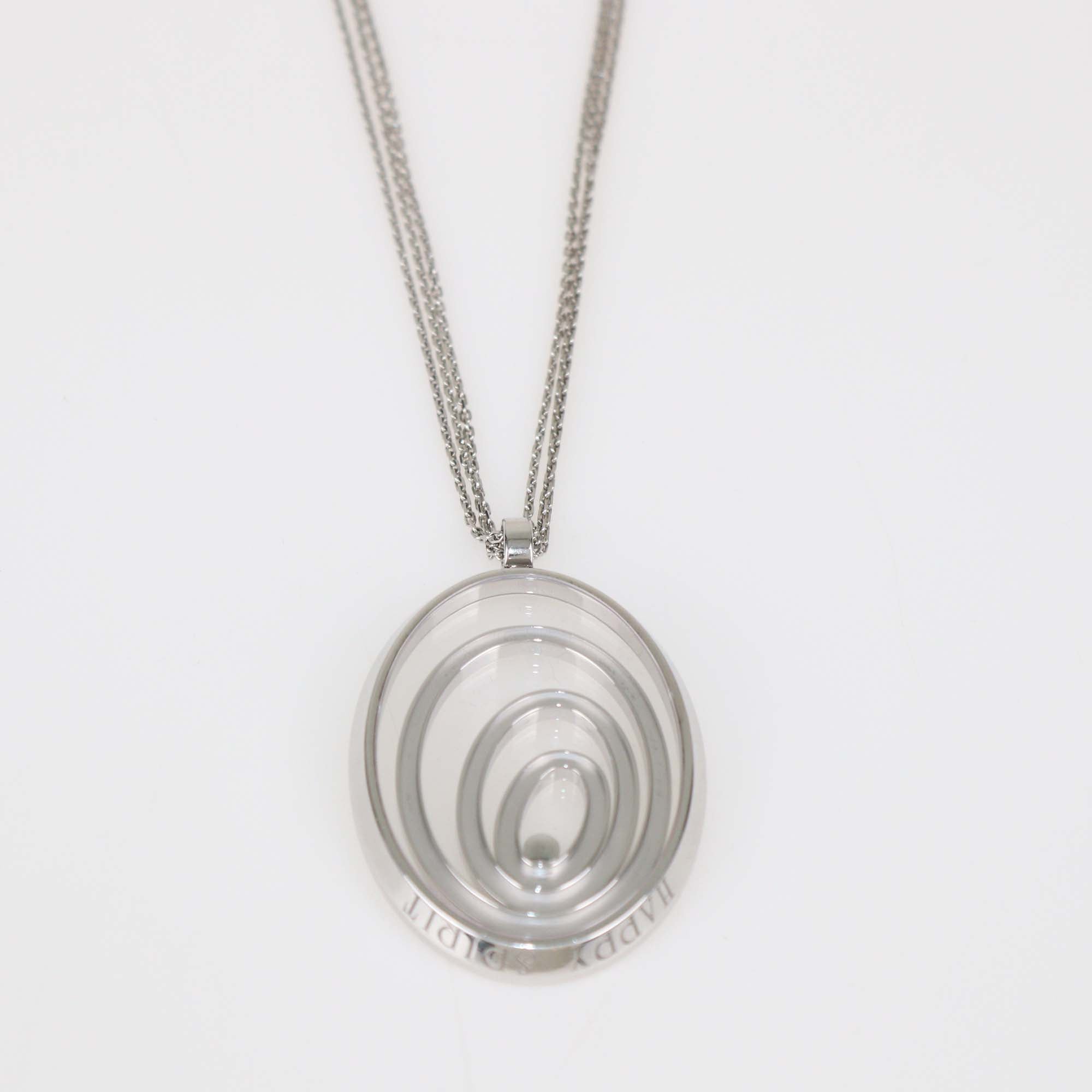 Chopard Happy Spirit 18K White Gold Diamond Pendant Necklace