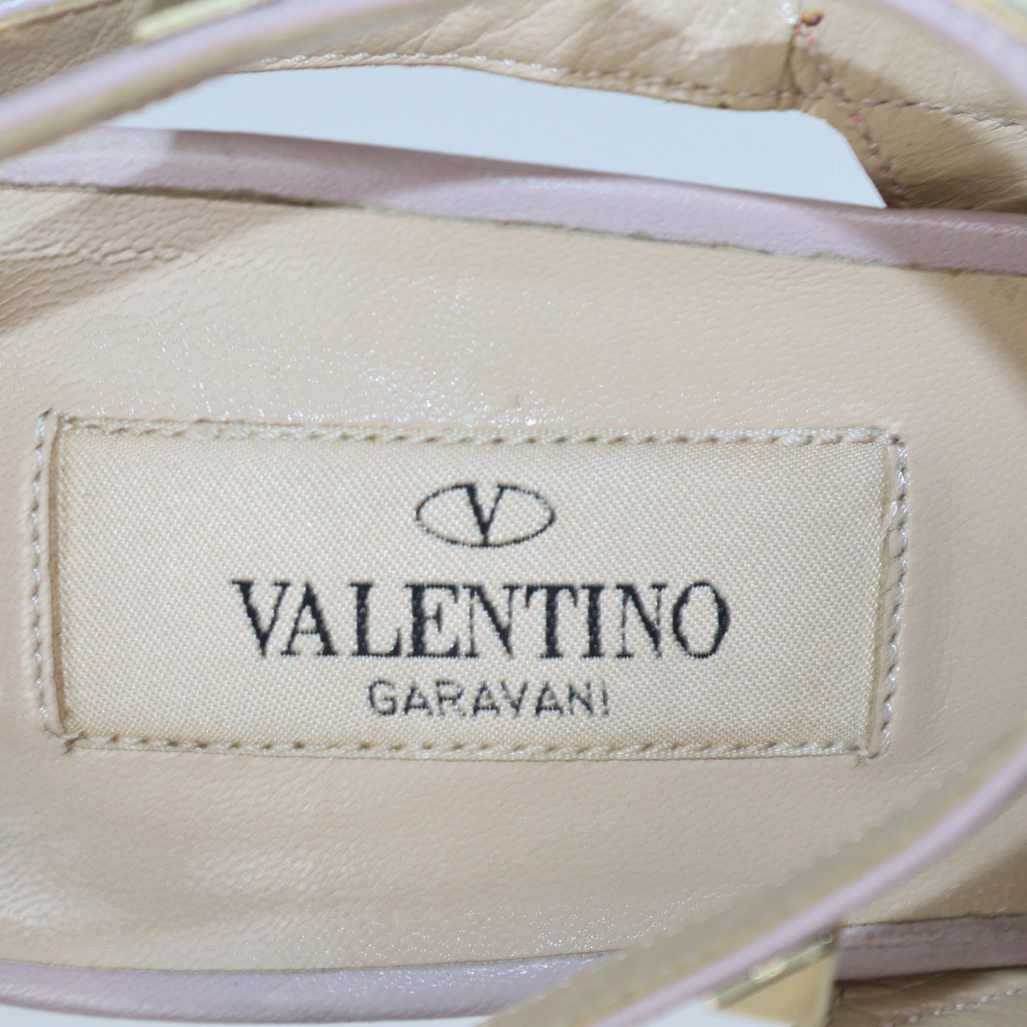 Valentino Dark Pink/Mauve Patent Leather Rockstud Caged Pumps