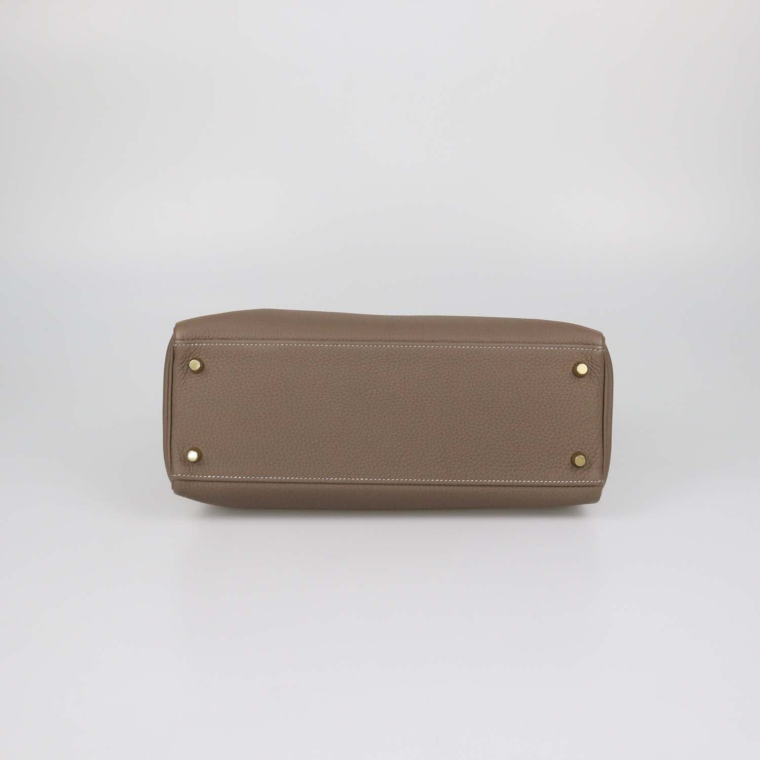 Hermes Etoupe Togo Leather Gold Hardware Kelly Retourne 32 Bag