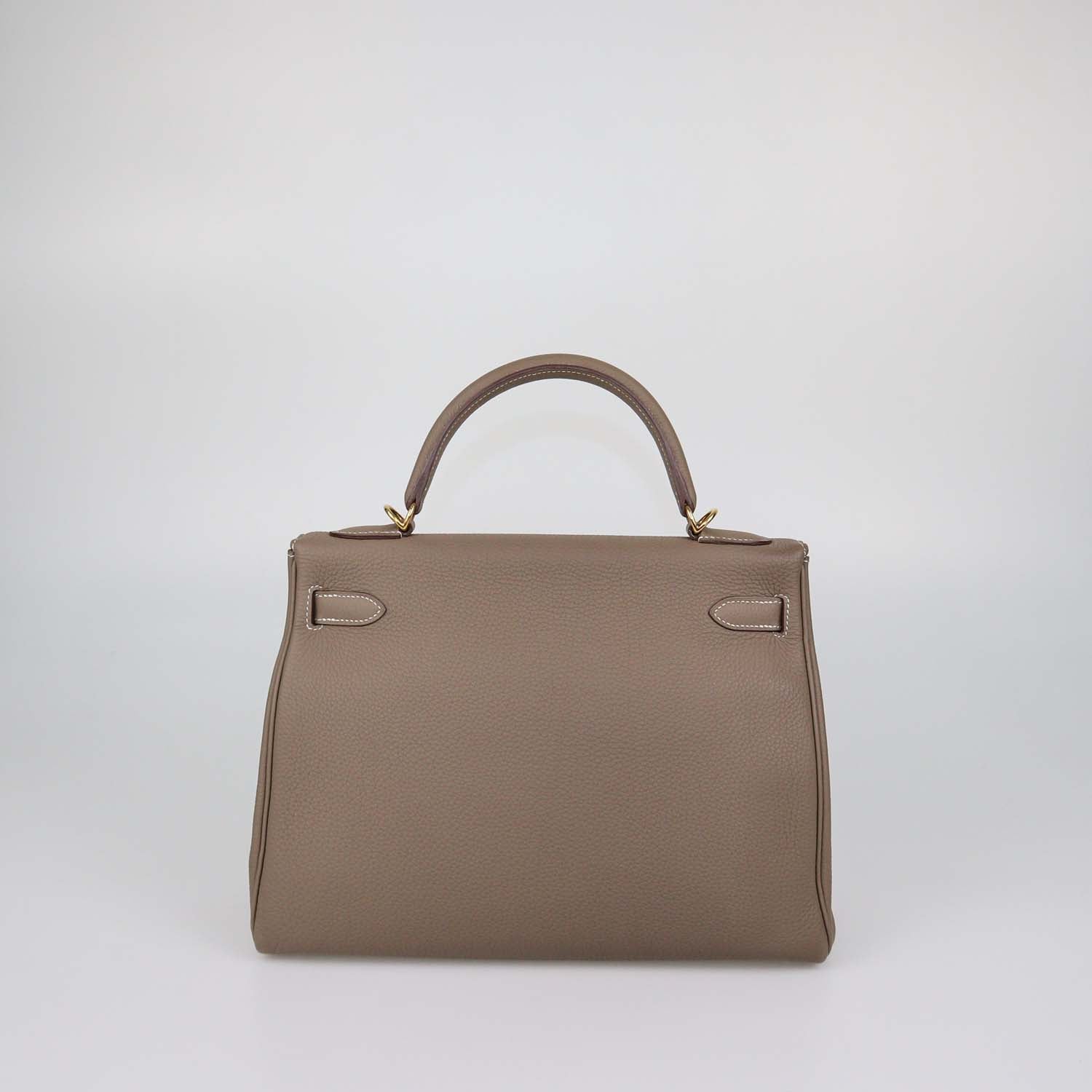 Hermes Etoupe Togo Leather Gold Hardware Kelly Retourne 32 Bag