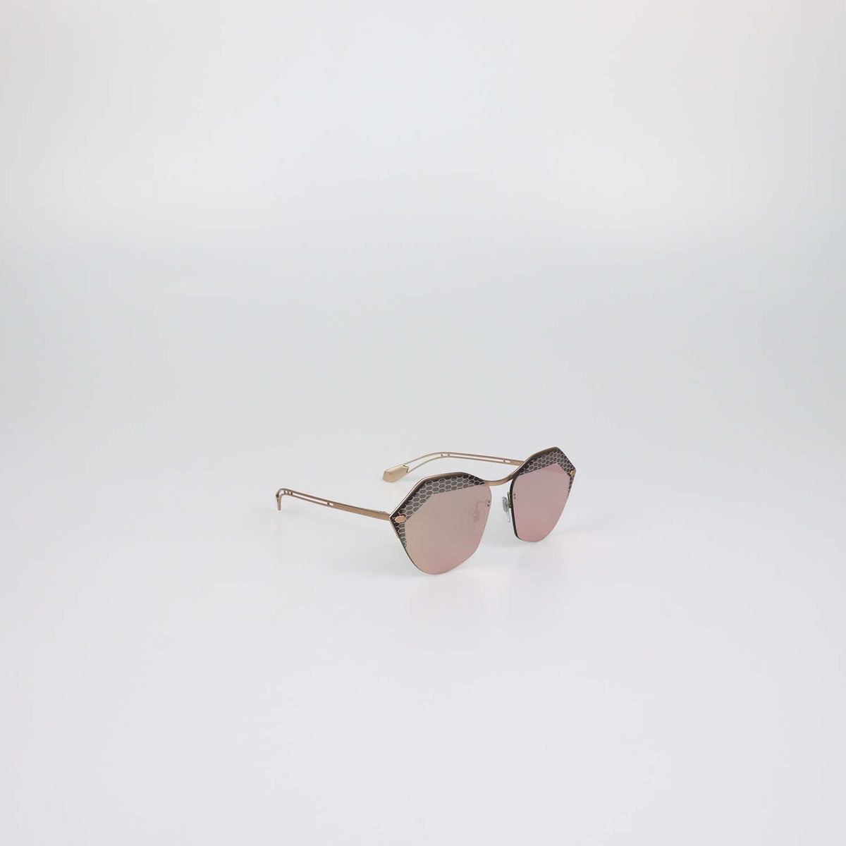 Bvlgari Metallic/Silver Mirrored Rimless Sunglasses