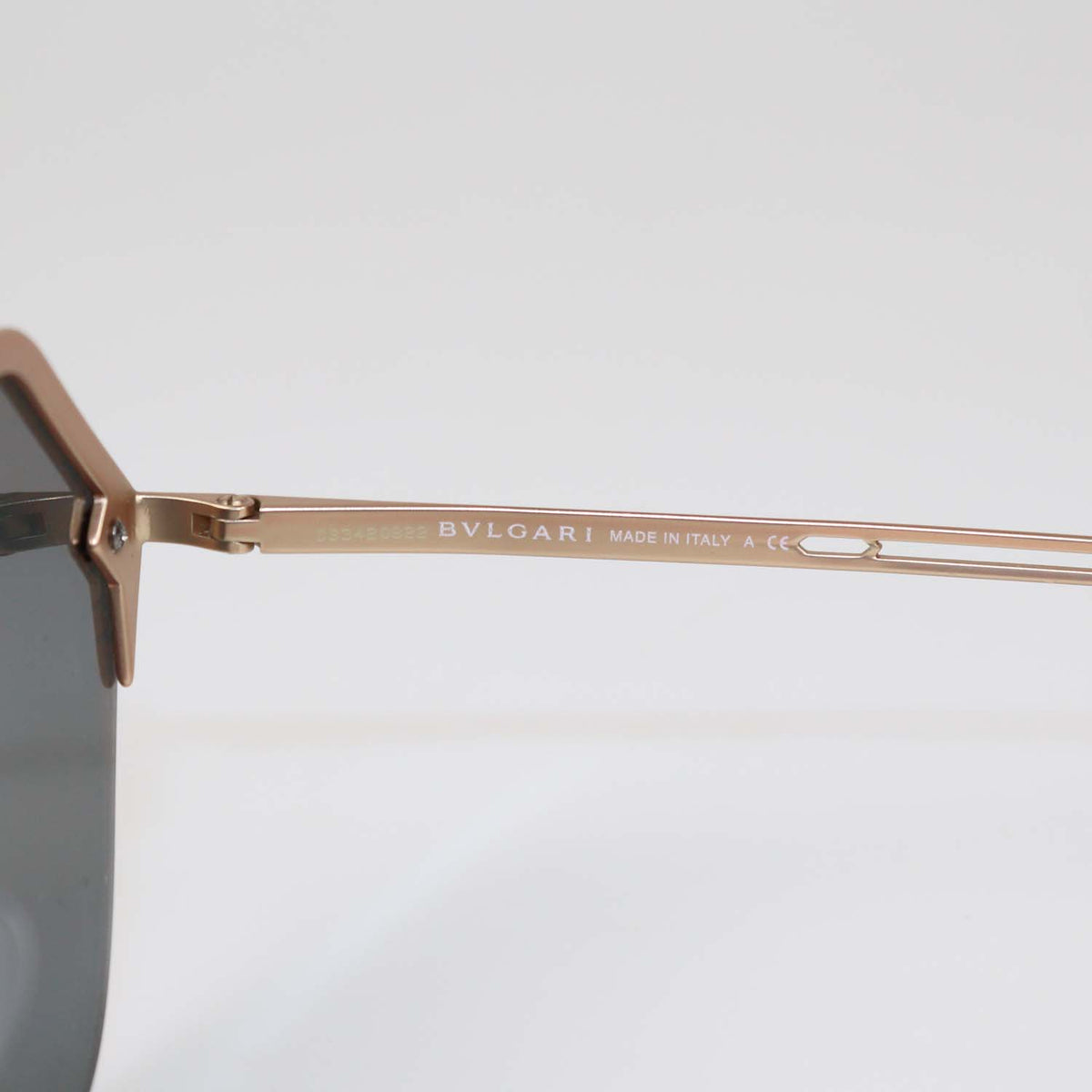 Bvlgari Metallic/Silver Mirrored Rimless Sunglasses