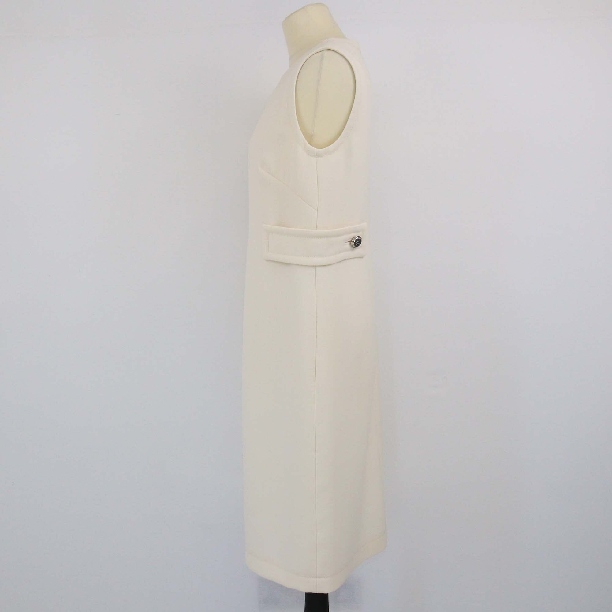 Prada Cream Sleeveless Knee Length Dress Womens Prada