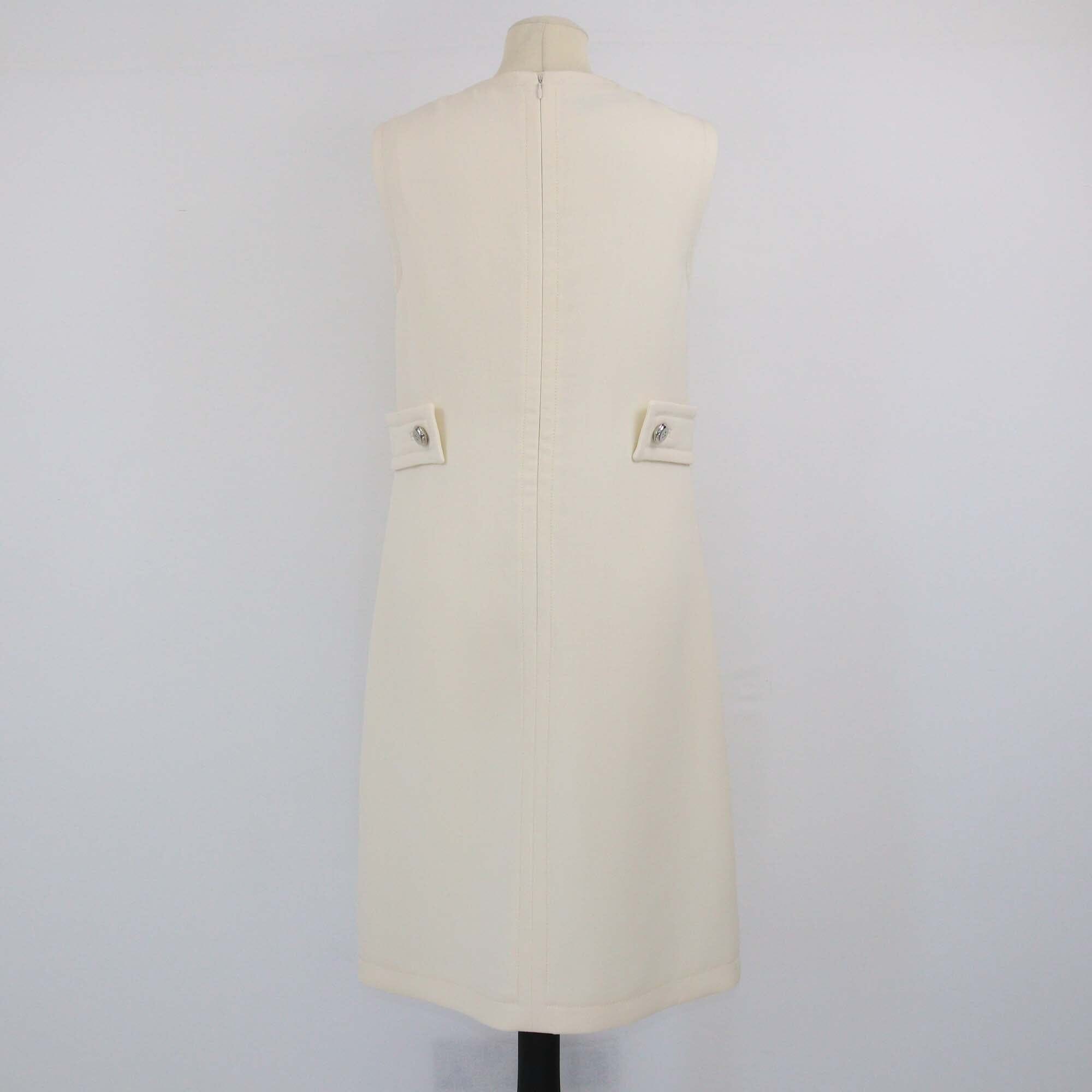 Prada Cream Sleeveless Knee Length Dress Womens Prada