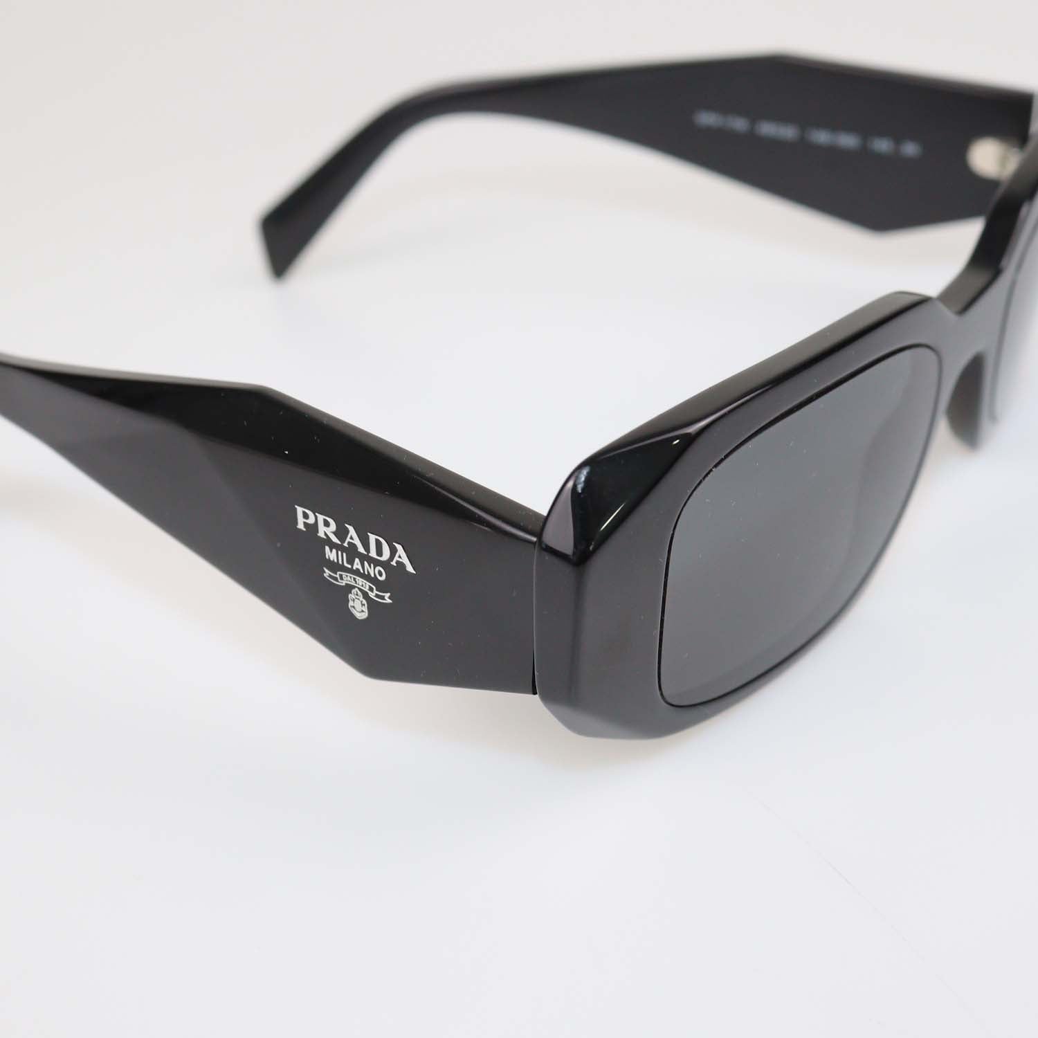 Prada Black Symbole Rectangular Sunglasses