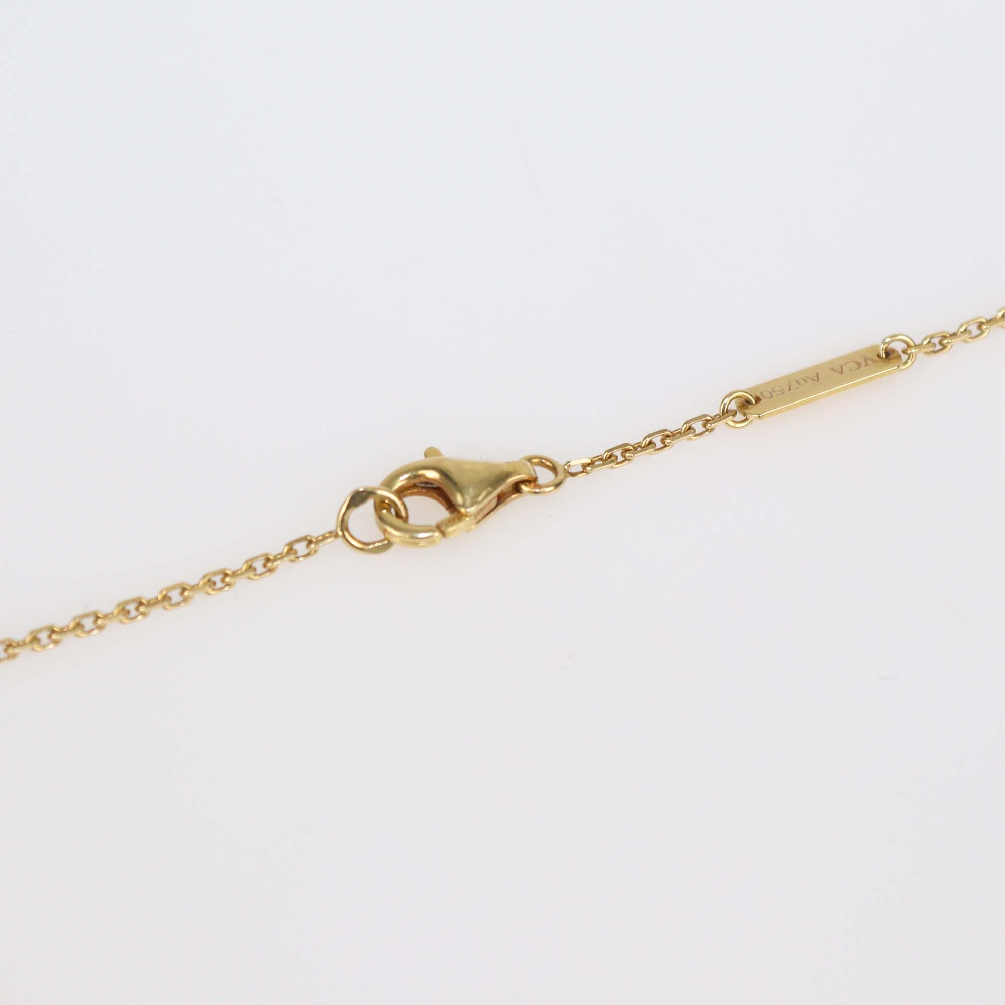 Van Cleef & Arpels 18K Yellow Gold Onyx Vintage Alhambra Necklace