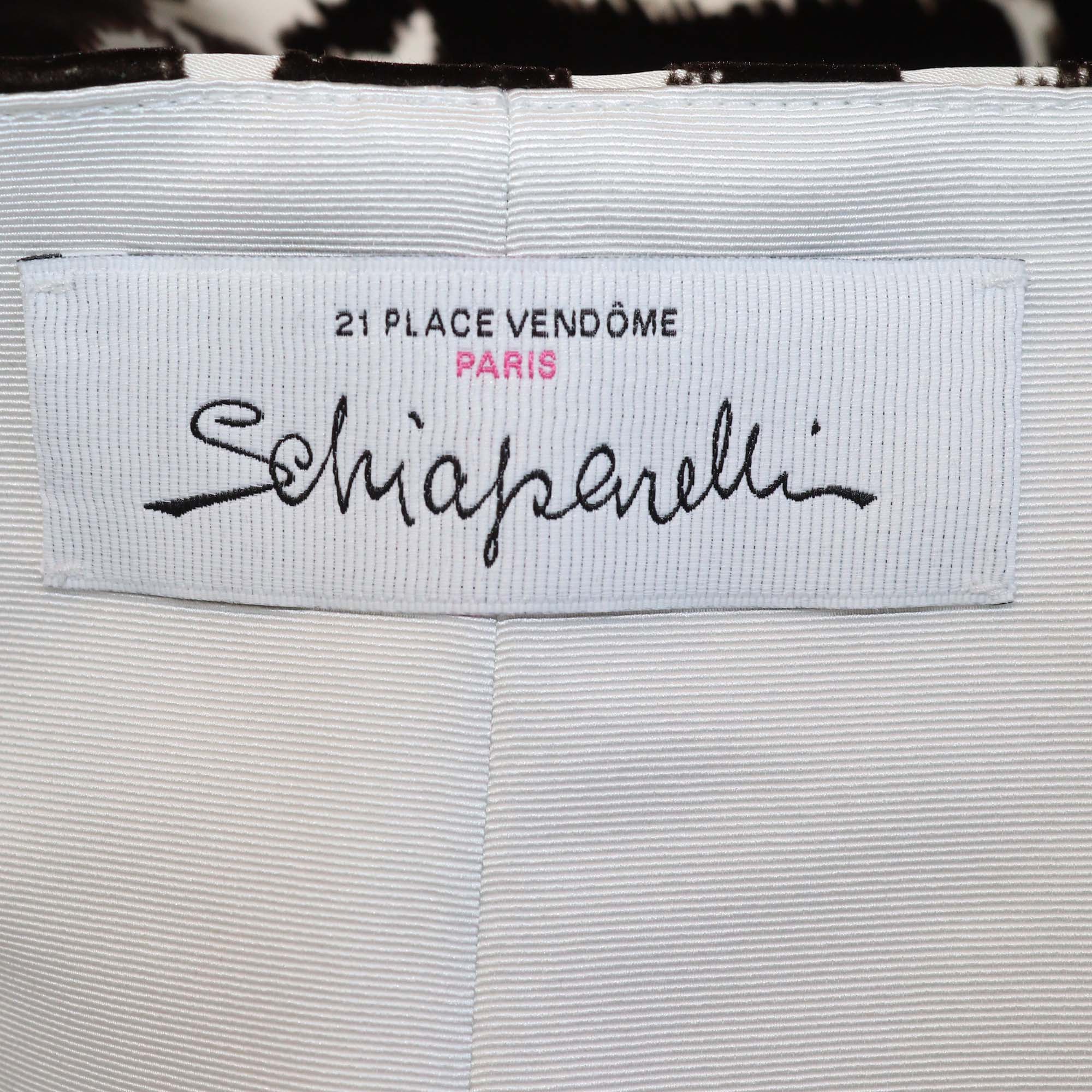 Schiaparelli Black/White Viscose Pencil Long Skirt