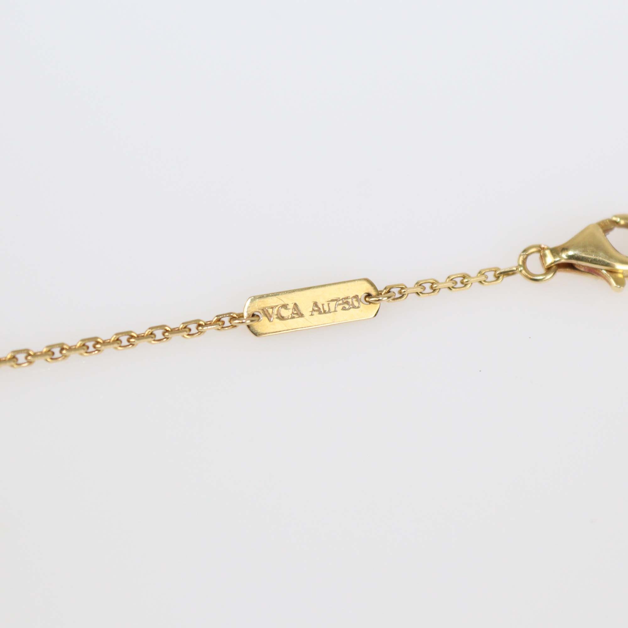 Van Cleef & Arpels 18K Yellow Gold Onyx Vintage Alhambra Necklace