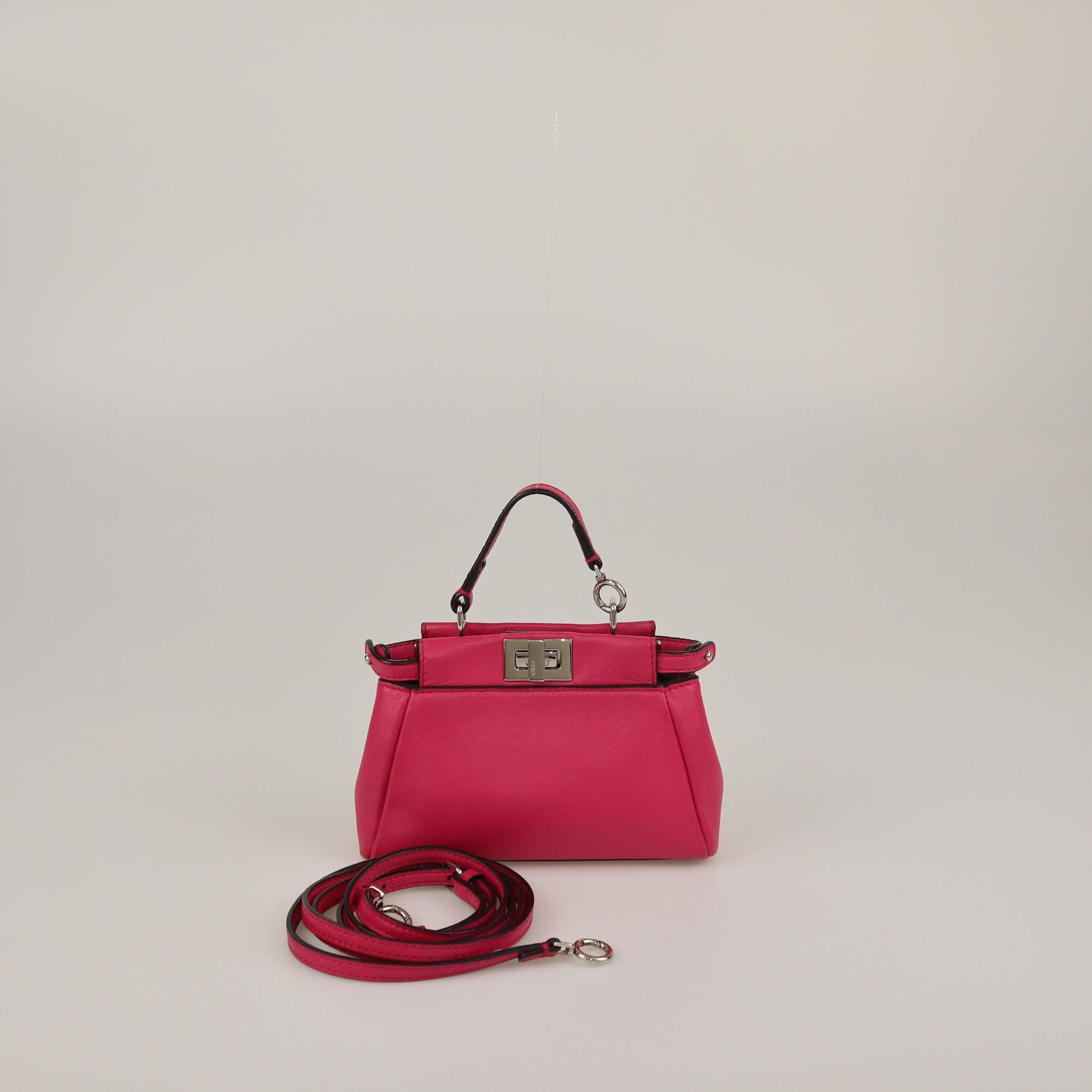 Fendi Fuchsia Micro Peekaboo Crossbody Bag Womens Fendi