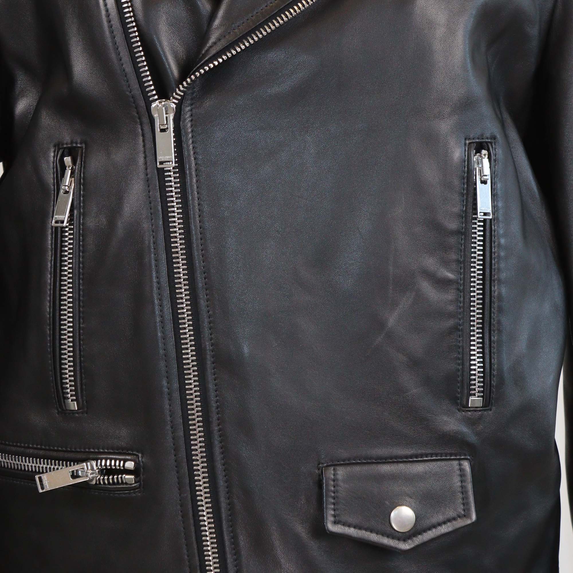 Saint Laurent Black Leather Classic Biker Jacket
