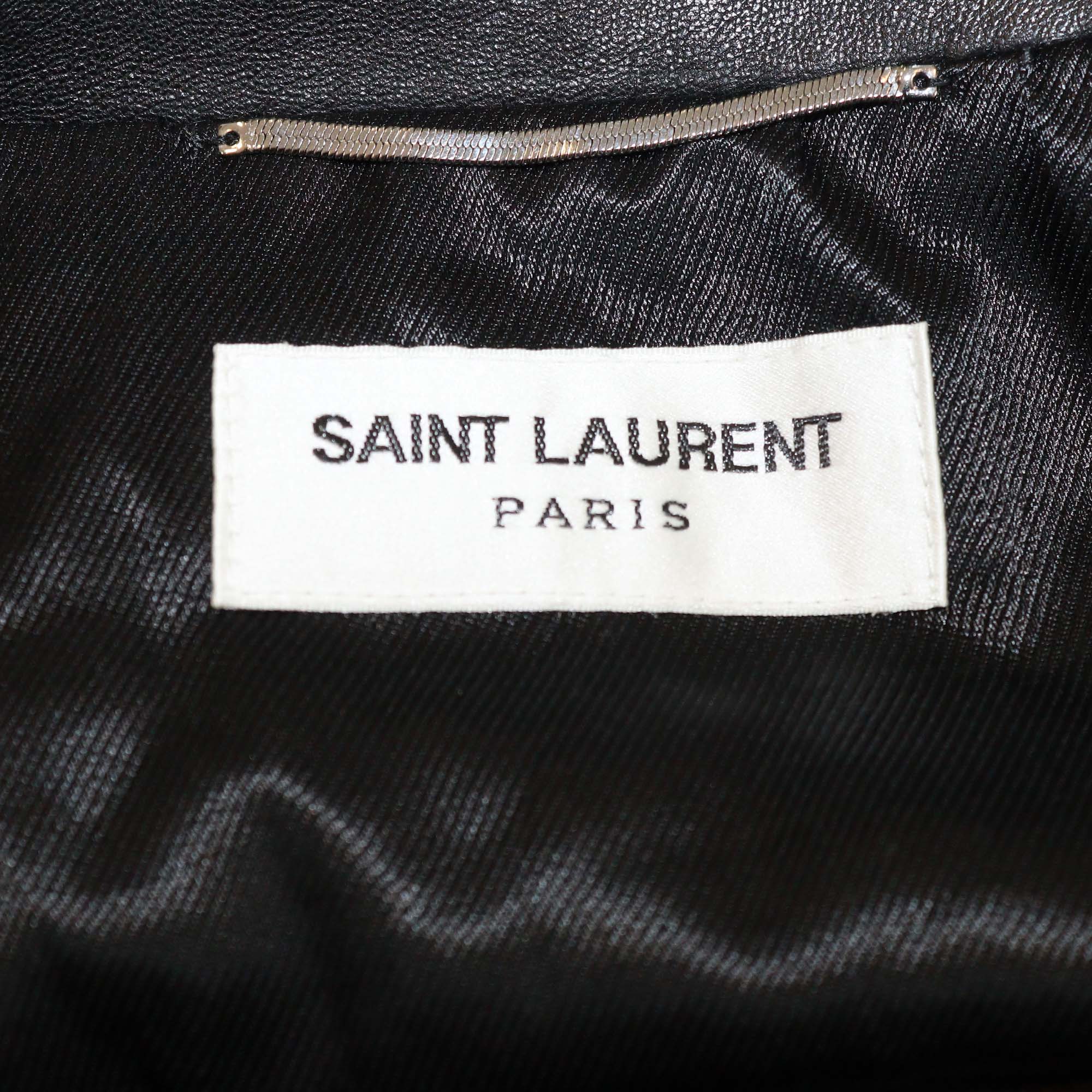 Saint Laurent Black Leather Classic Biker Jacket
