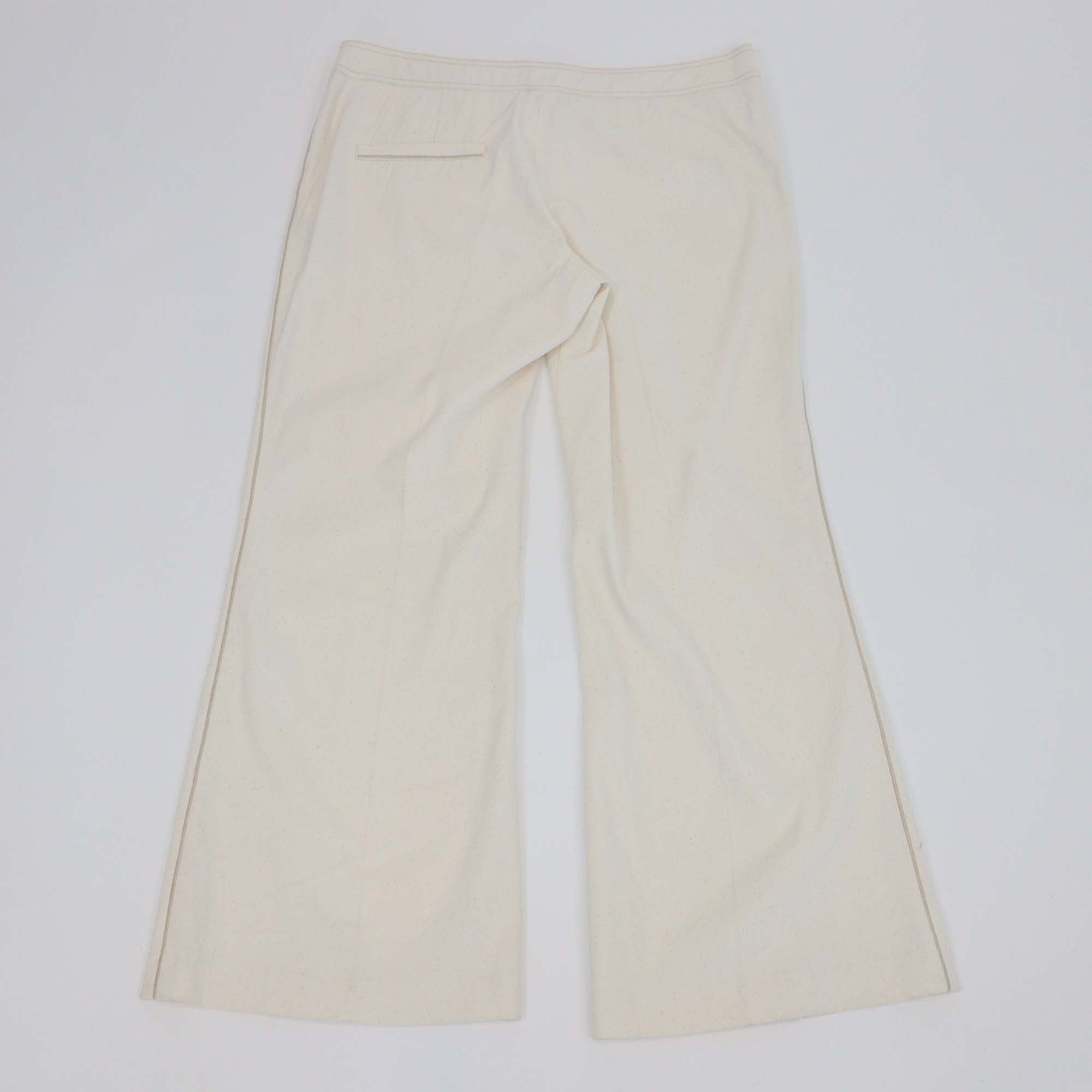 Isabel Marant Cream Blend Cotton Wide Leg Pants