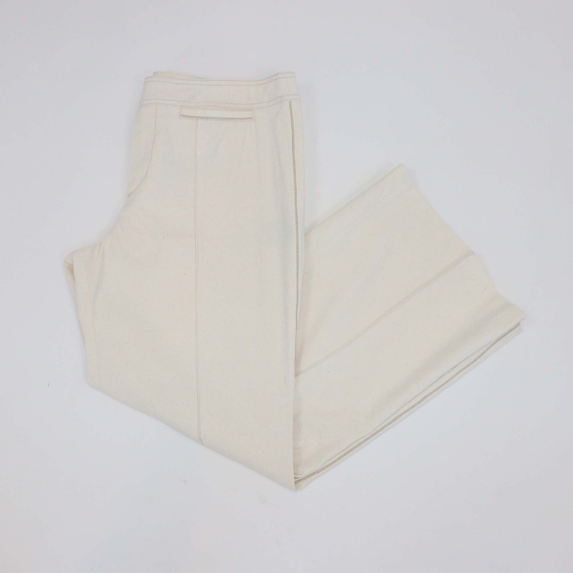 Isabel Marant Cream Blend Cotton Wide Leg Pants