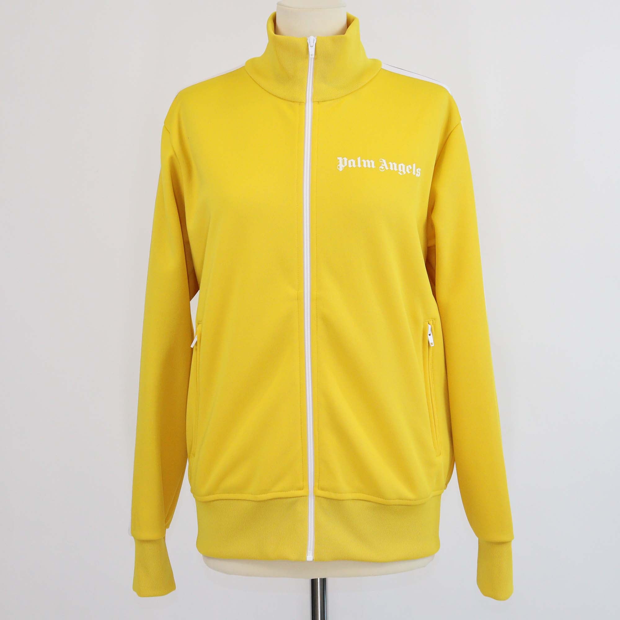 Palm Angels Yellow/White Nylon Classic Logo Track Jacket