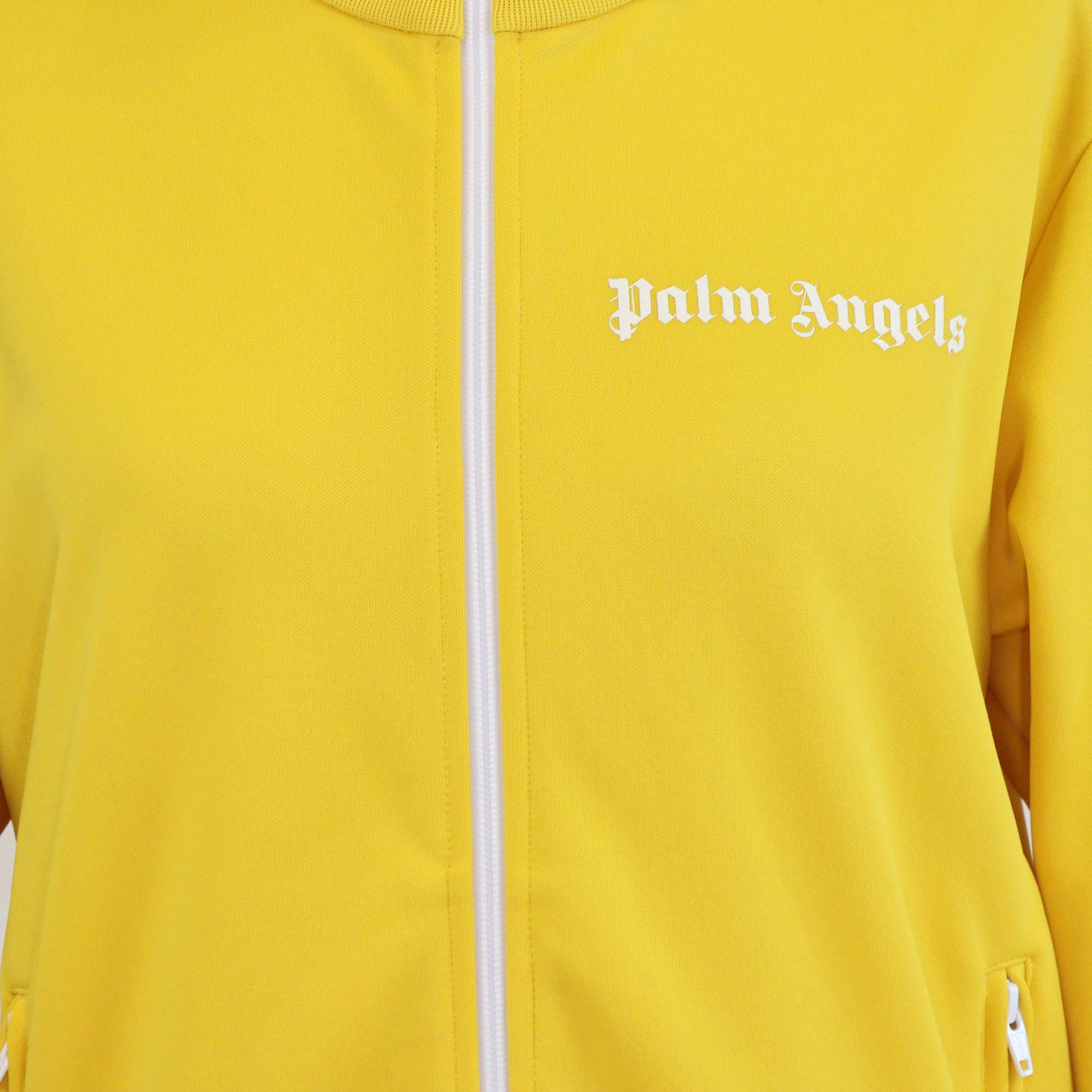 Palm Angels Yellow/White Nylon Classic Logo Track Jacket