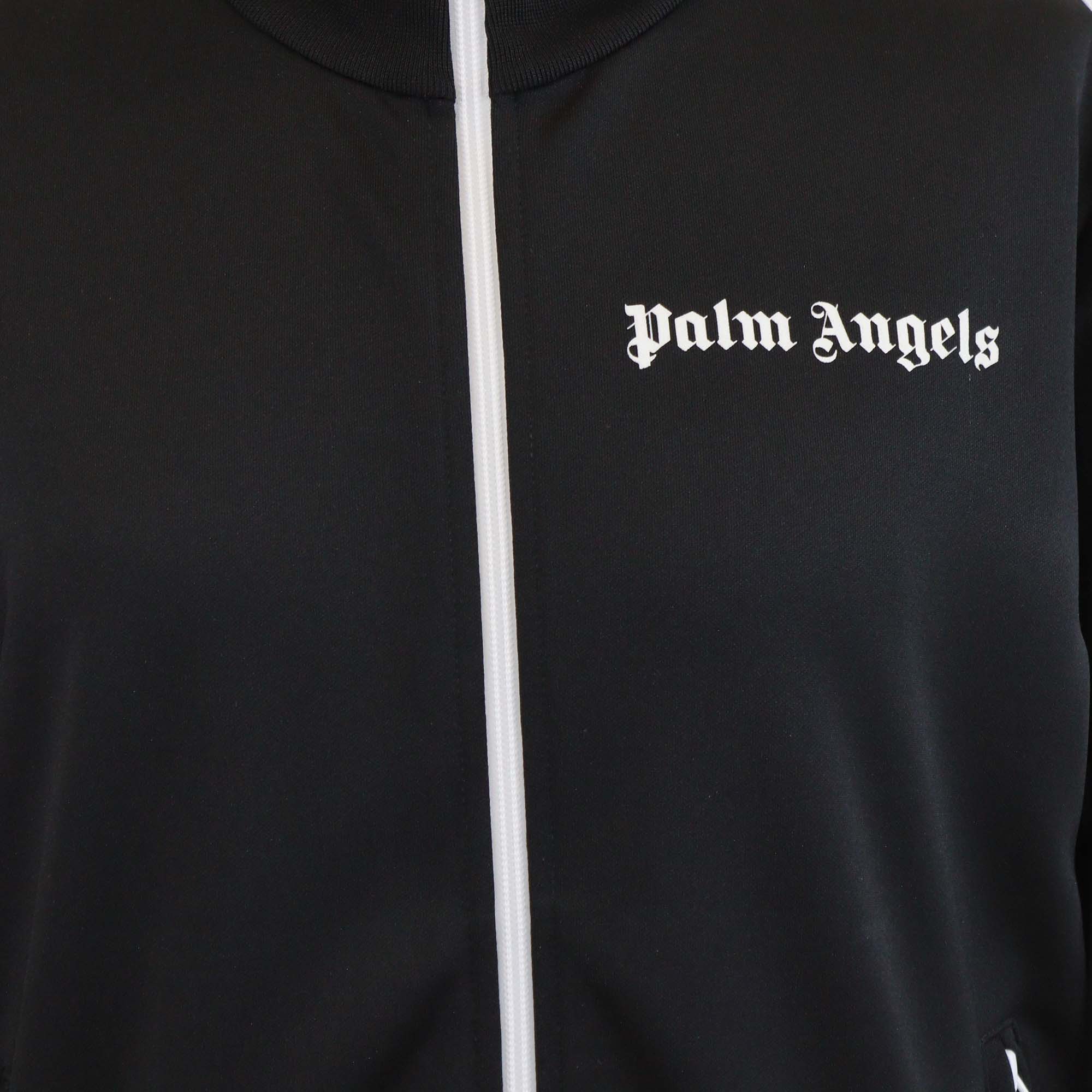 Palm Angels Black/White Nylon Classic Logo Track Jacket